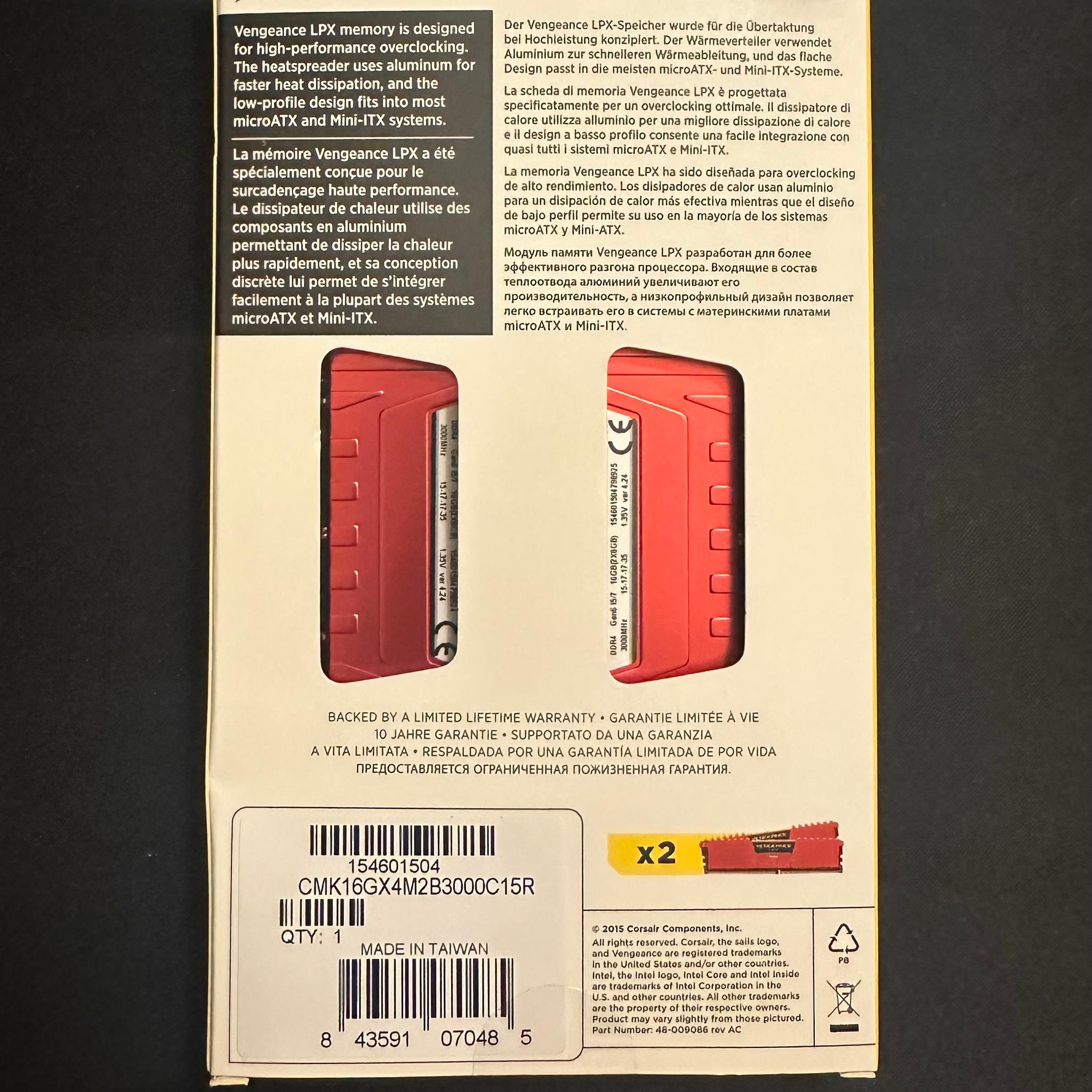 Corsair Vengeance LPX 2x8 16GB 3000Mhz CL15