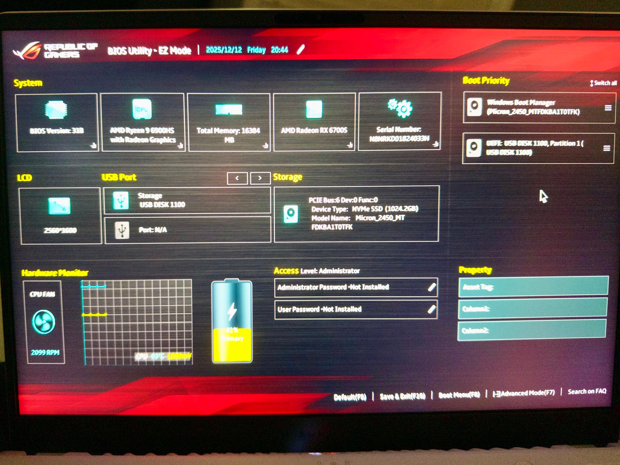 ASUS ROG Zephyrus G14 14" Gaming Laptop, Ryzen 9 6900HS, RX 6700S, 16GB RAM, 1TB SSD, White, (2022)