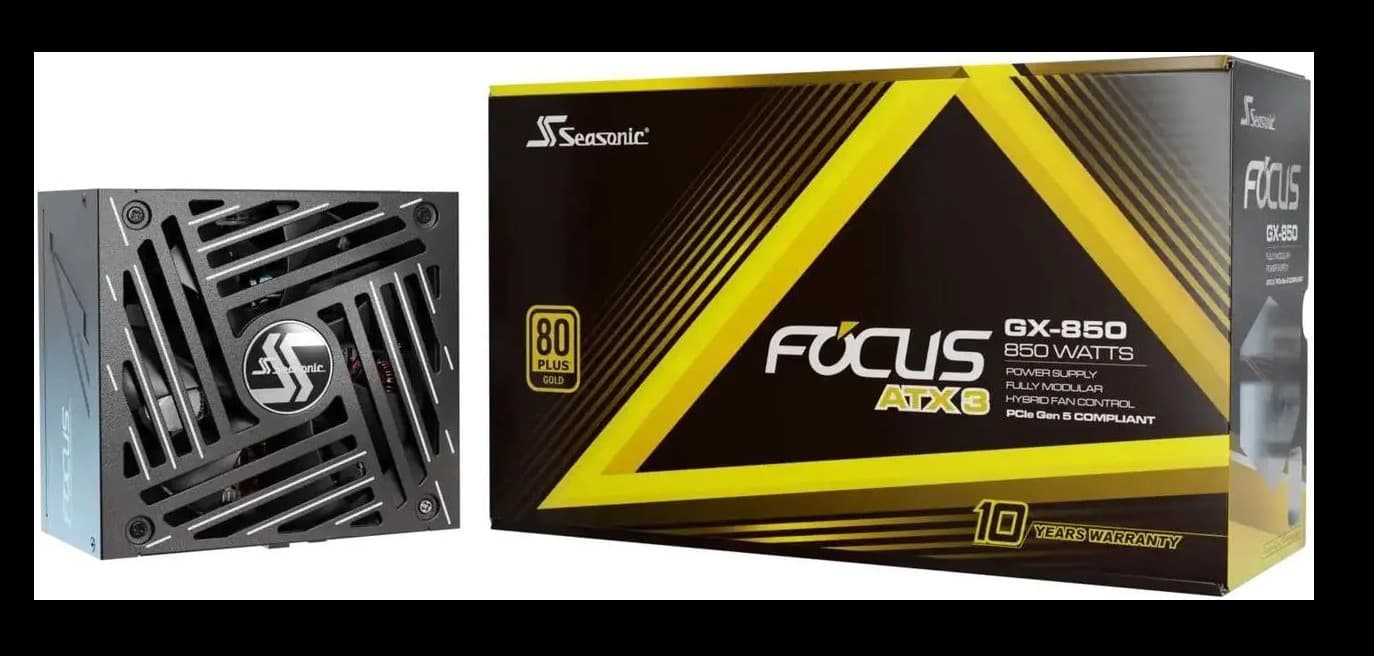 New Open Box Seasonic Focus GX-850 Power Supply ATX 3.1 PCIe 5.1 (12V-2x6) 10 Year Warranty