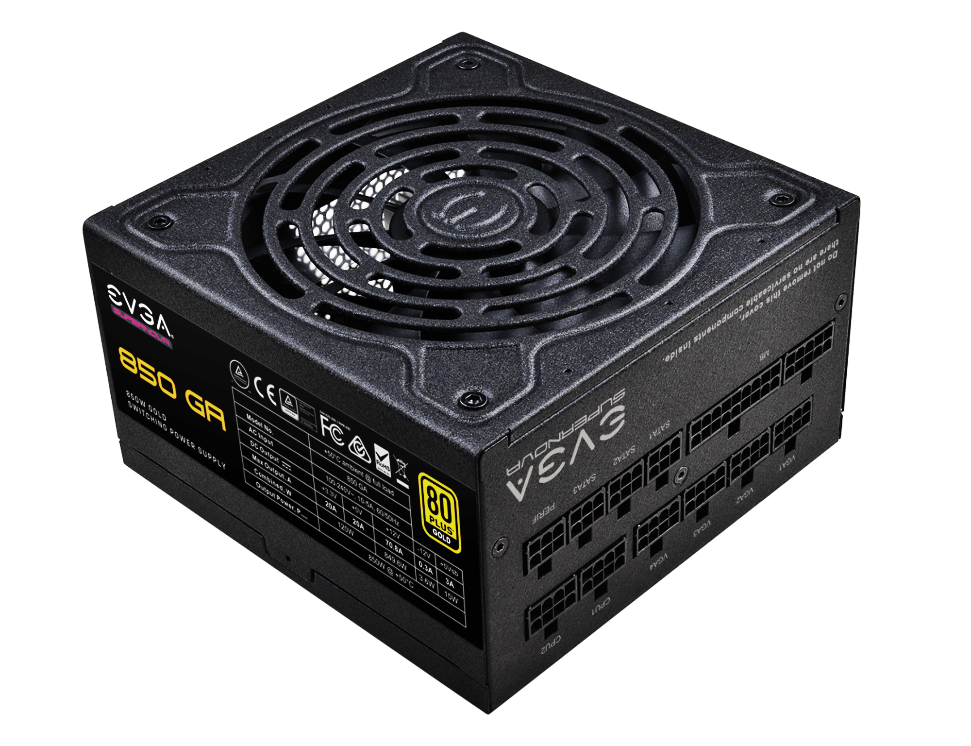 EVGA SuperNOVA 850 GA, 80 Plus Gold 850W, Fully Modular, Eco Mode, Power Supply 220-GA-0850-X1