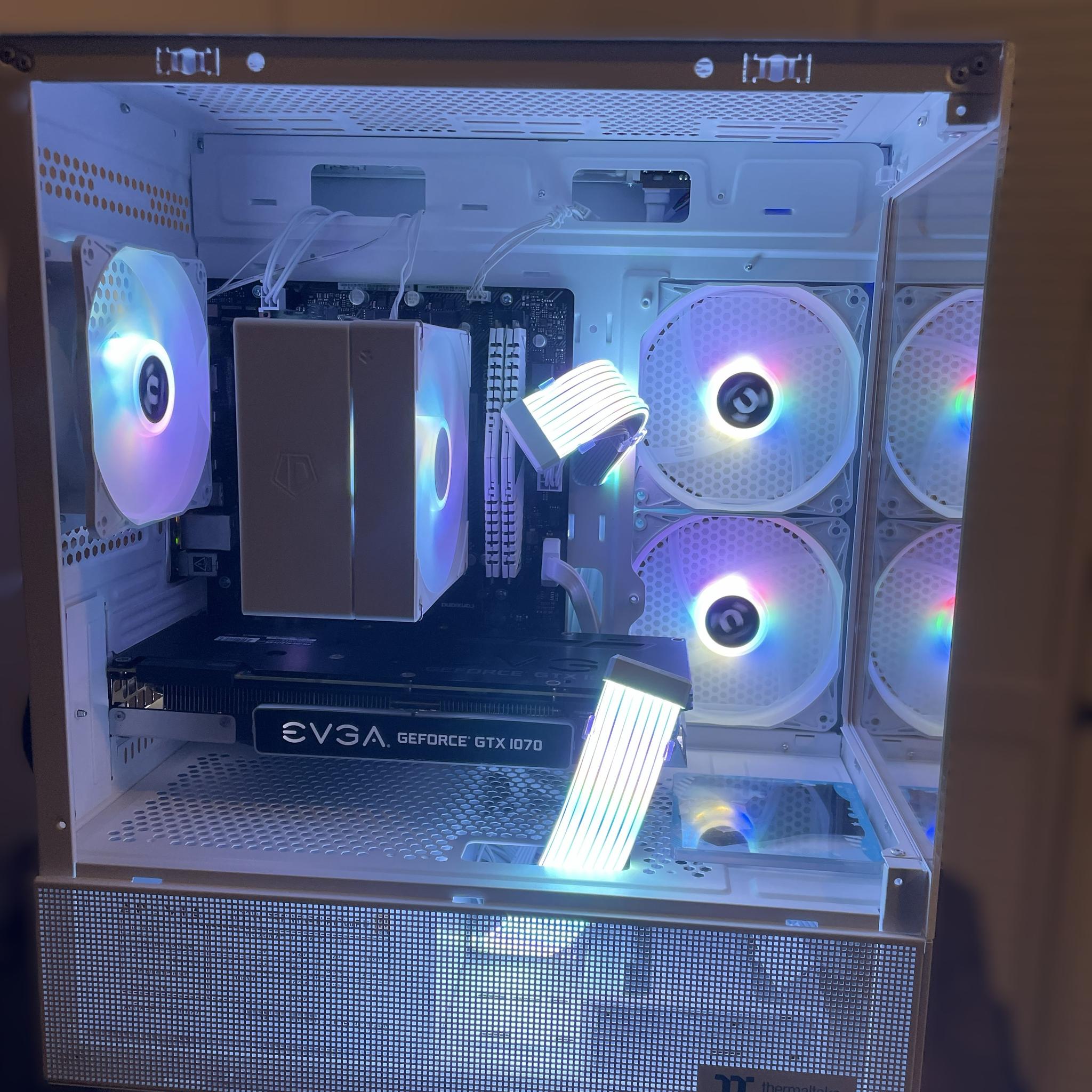 🔥 White RGB Gaming PC | Ryzen 5 5500 | GTX 1070 FTW 8GB | 16GB RAM | Dual SSD