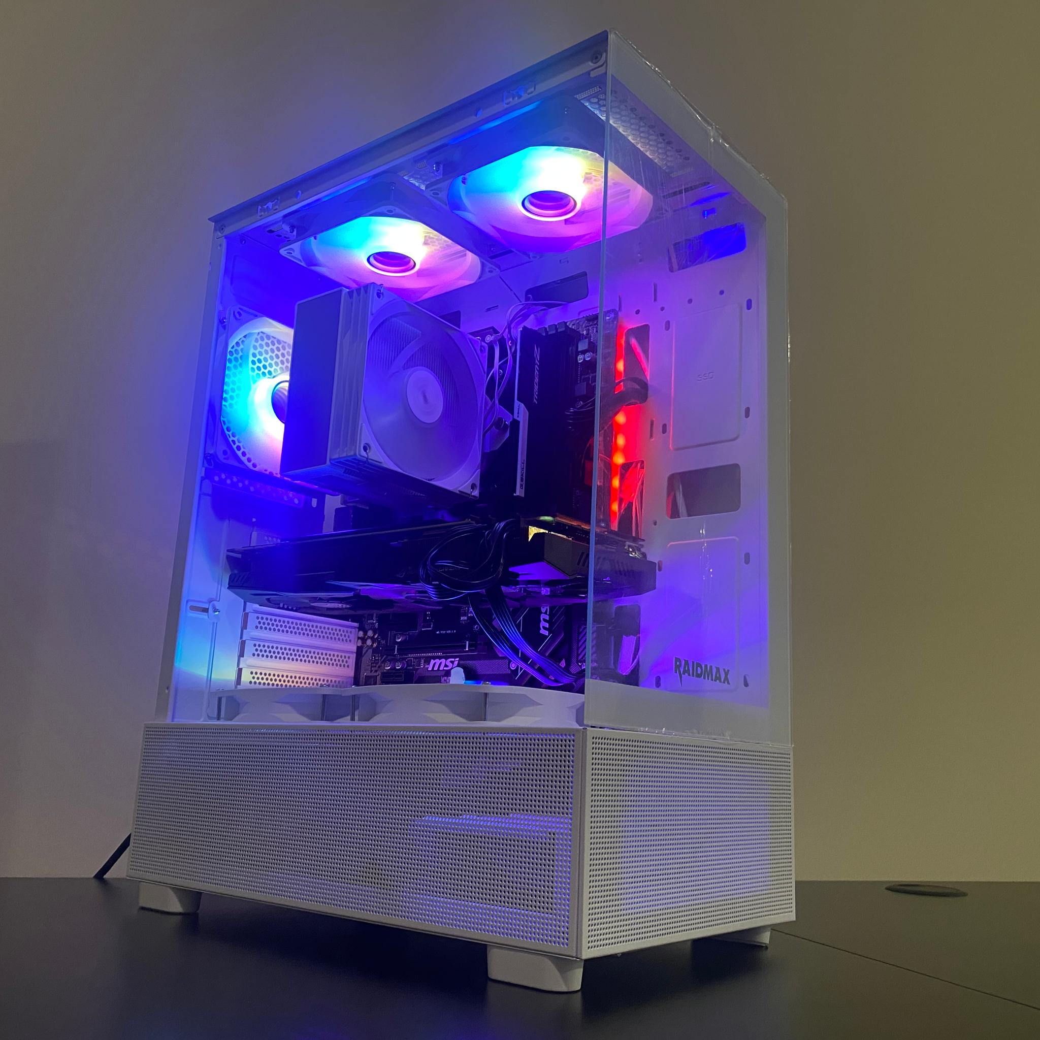 White RGB Gaming PC | Ryzen 5 3600 | GTX 1080 8GB | 16GB DDR4 | 500GB M.2 SSD