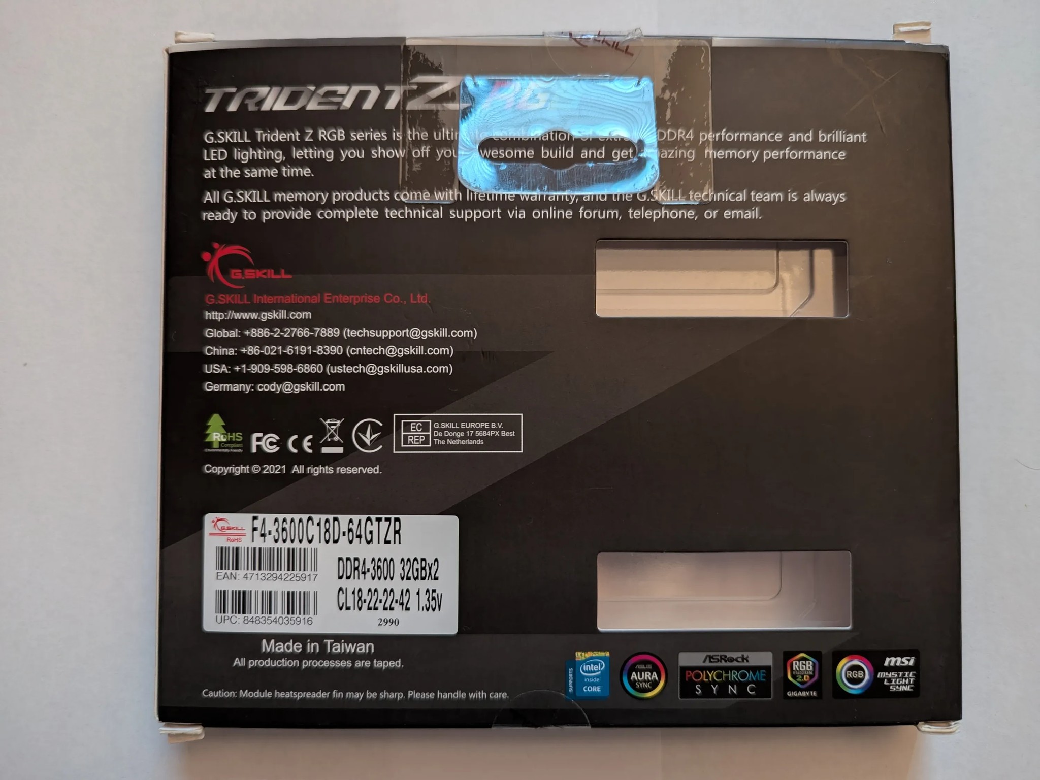 AMD Ryzen 7 5800X AM4 8-Core Processor BNIB + G.SKILL TridentZ RGB 64GB (2 x 32GB) DDR4 3600Mhz