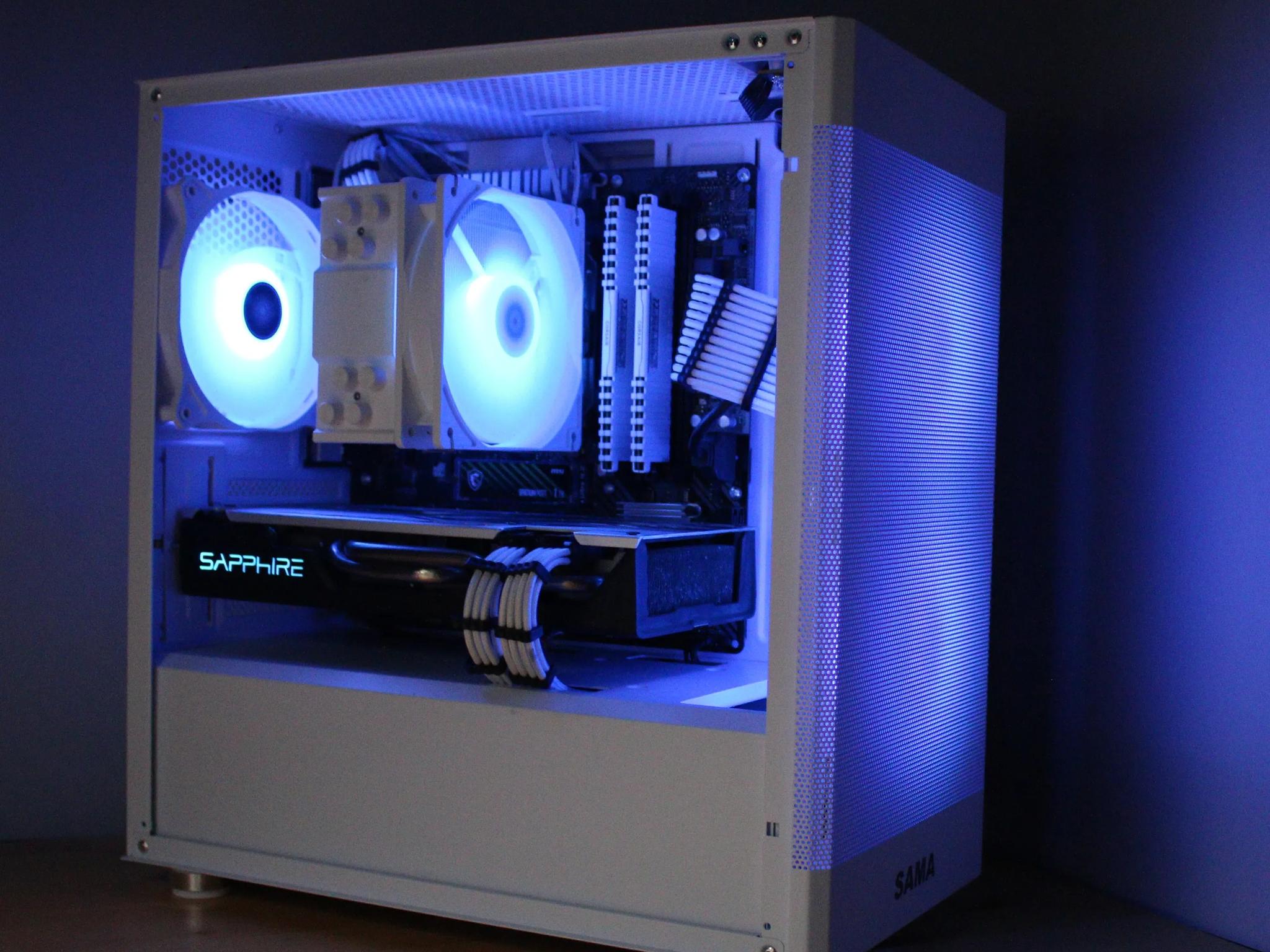 1080p AMD RX 580 + Ryzen 5 2400g White and Black ARGB Custom Gaming PC
