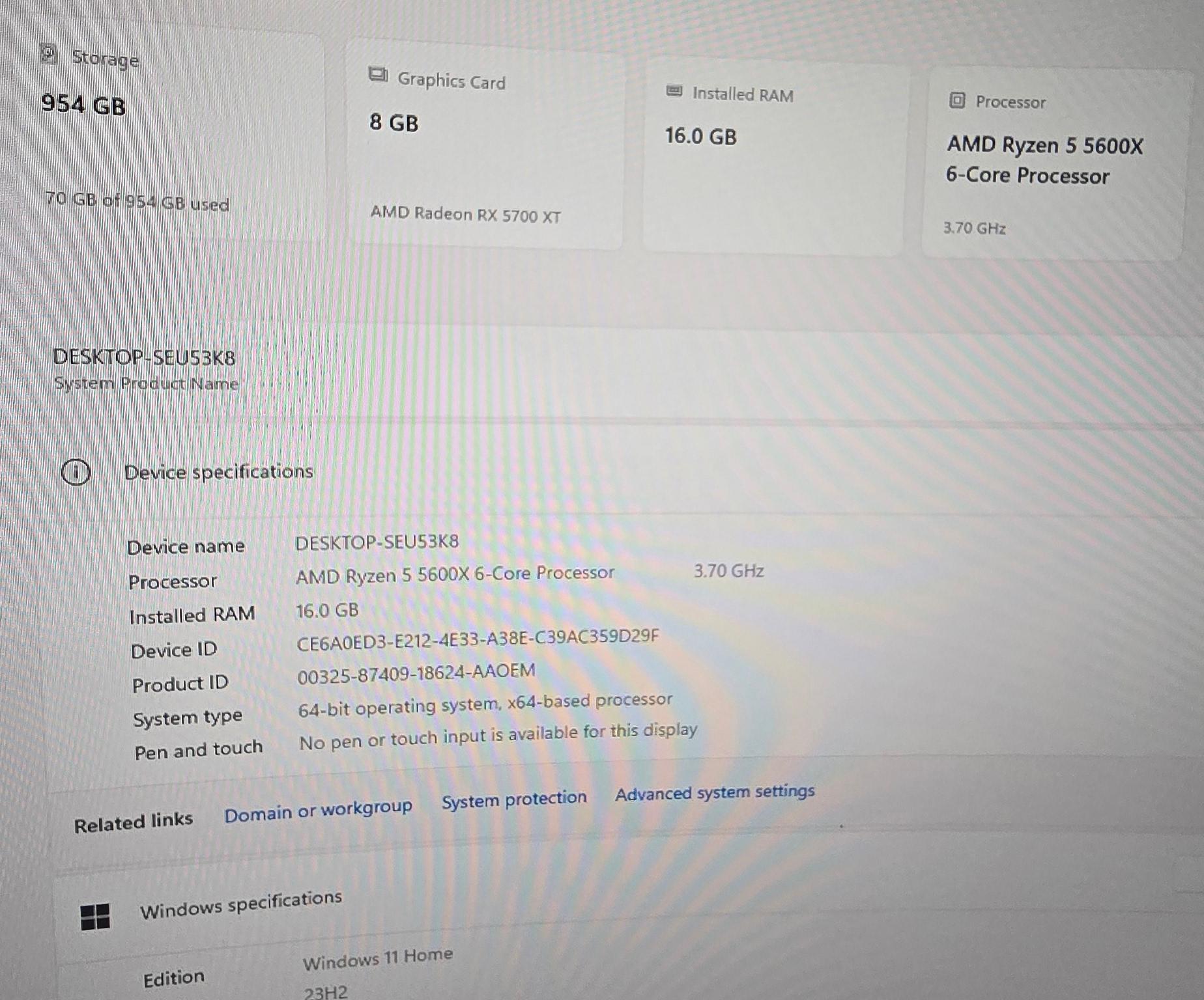 Ryzen 5 5600X | RX 5700 XT 8GB | 1TB NVMe + 2 TB HHD!!