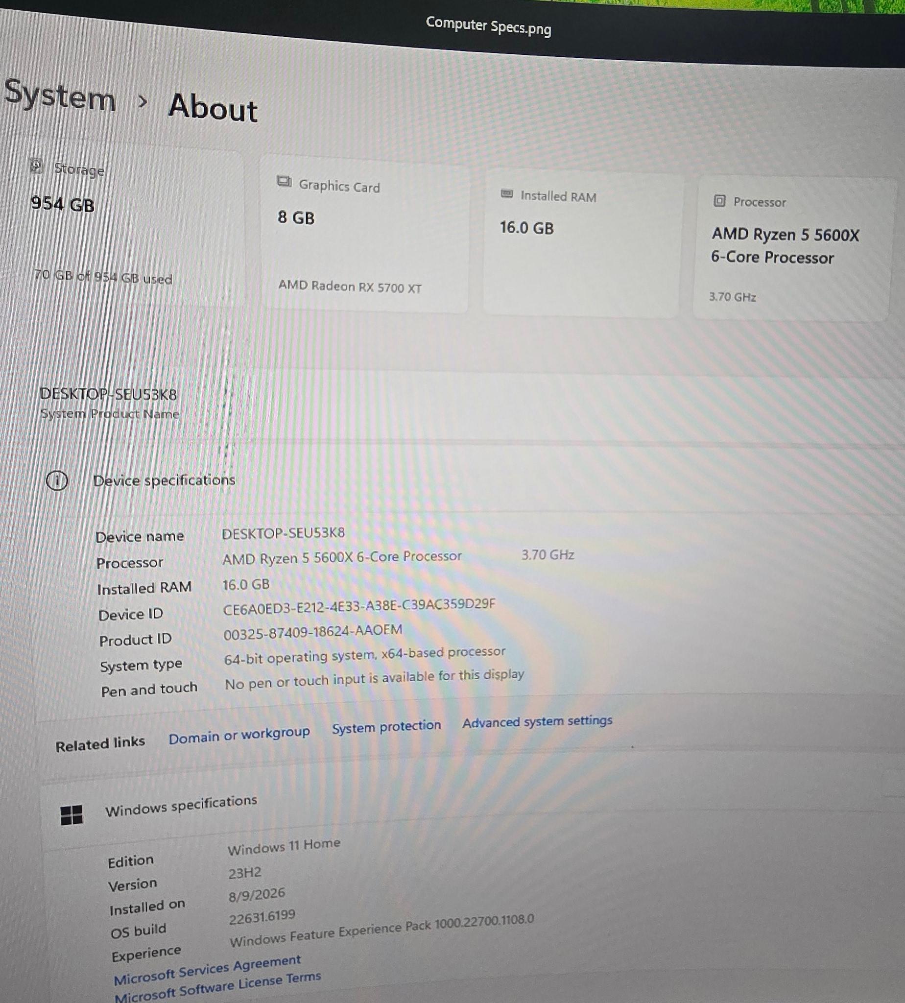 Ryzen 5 5600X | RX 5700 XT 8GB | 1TB NVMe + 2 TB HHD!!