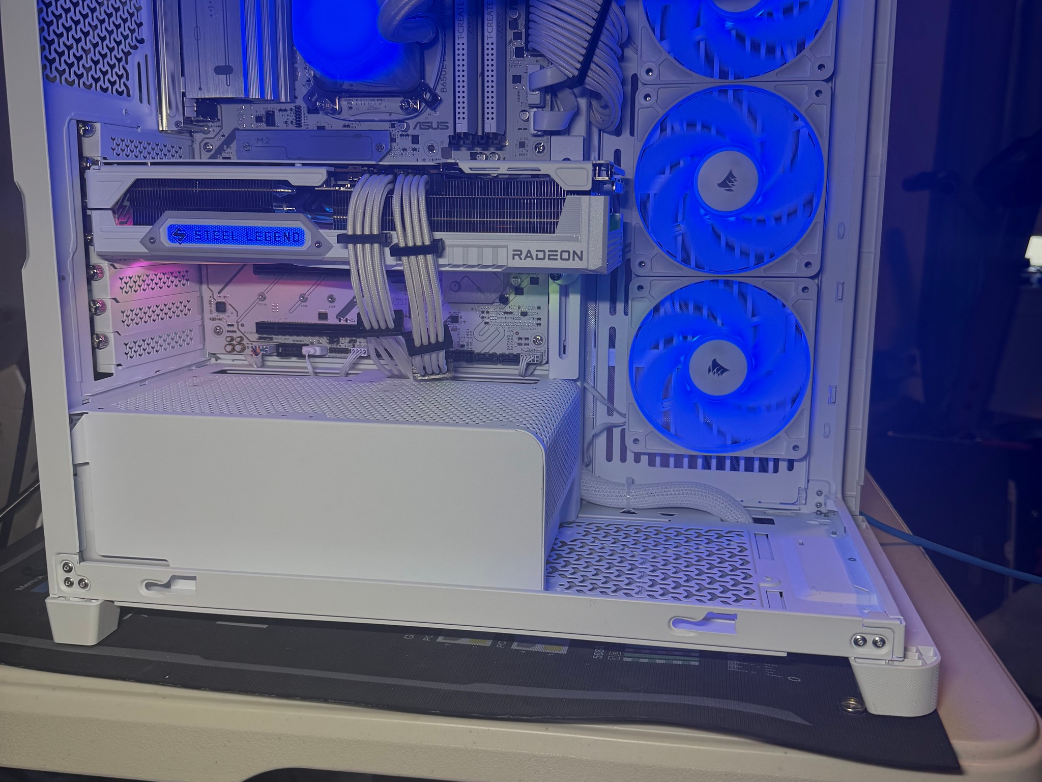 Custom White All AMD build.  9070XT and 9700X CPU