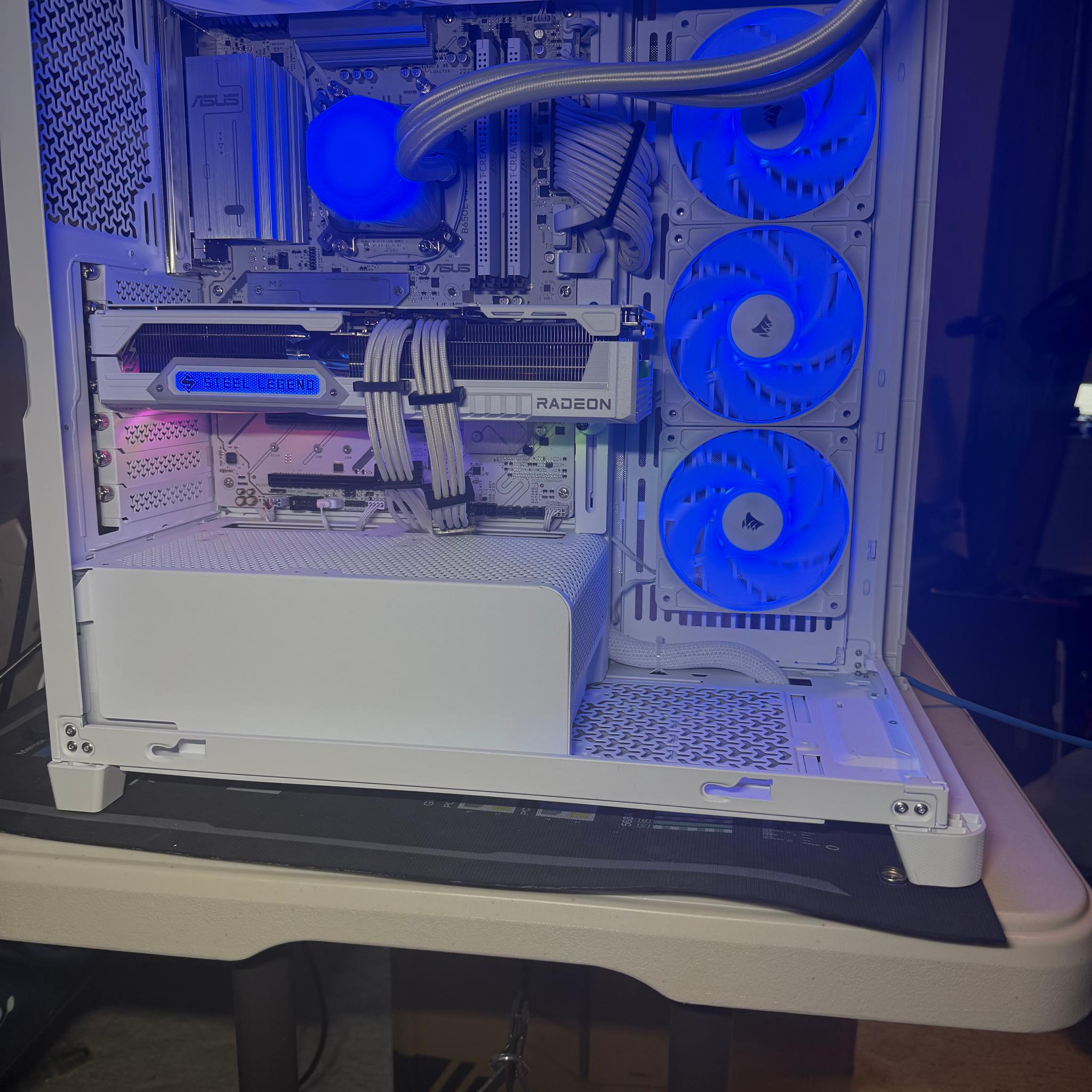 Custom White All AMD build.  9070XT and 9700X CPU