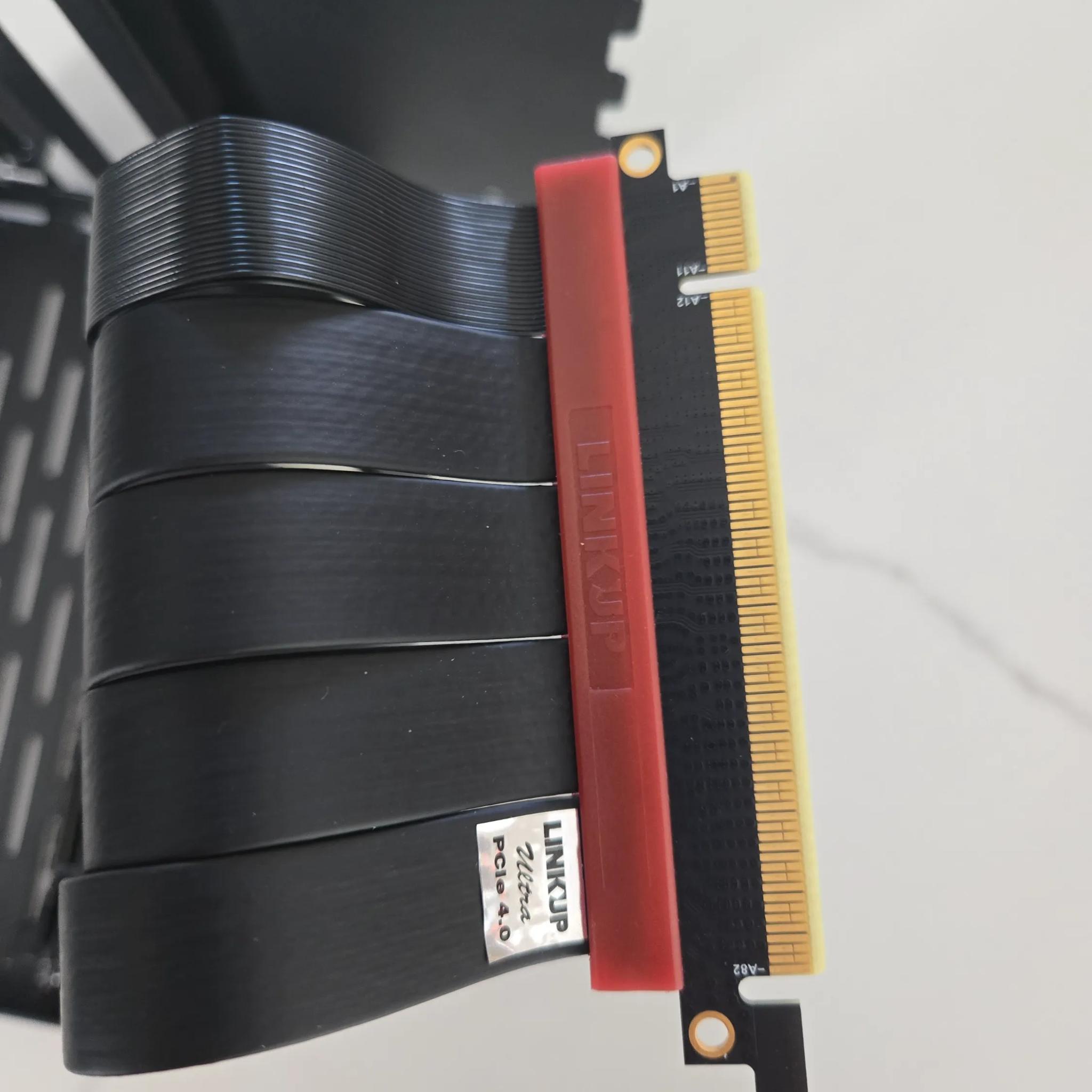 LINKUP Vertical GPU Bracket w/ LINKUP Ultra PCIe 4.0 X16 Gen4 Riser Cable