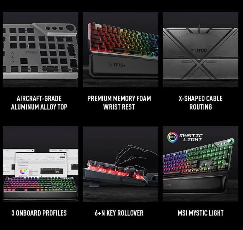 (BNIB) MSI Vigor GK71 Sonic Blue US Mechanical RGB Gaming Keyboard
