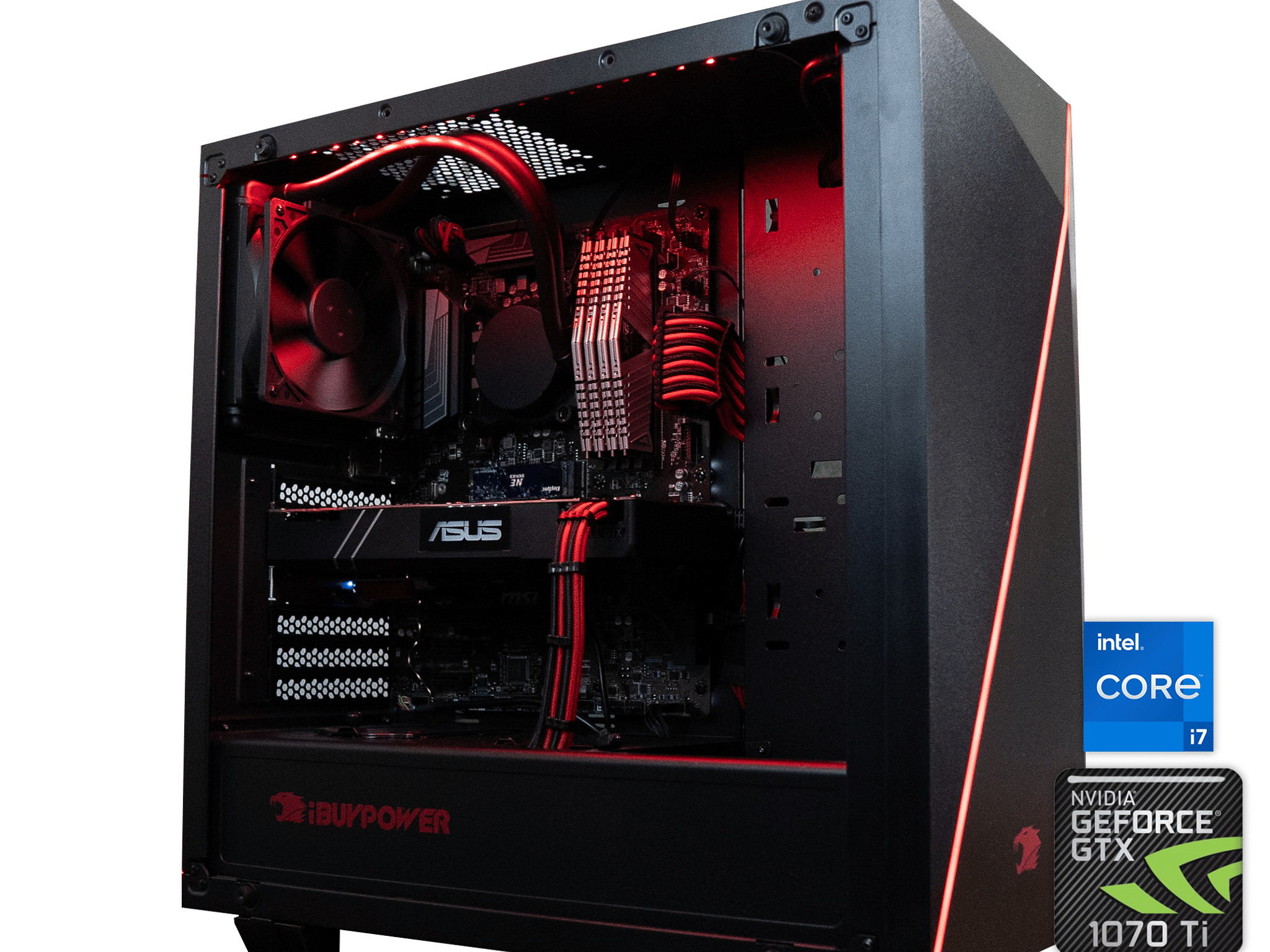 🩸🩸 | ASUS GTX 1070Ti 8GB | INTEL i7 8700K | 32GB RAM | 2TB | iBuyPower - Ruby Rocket