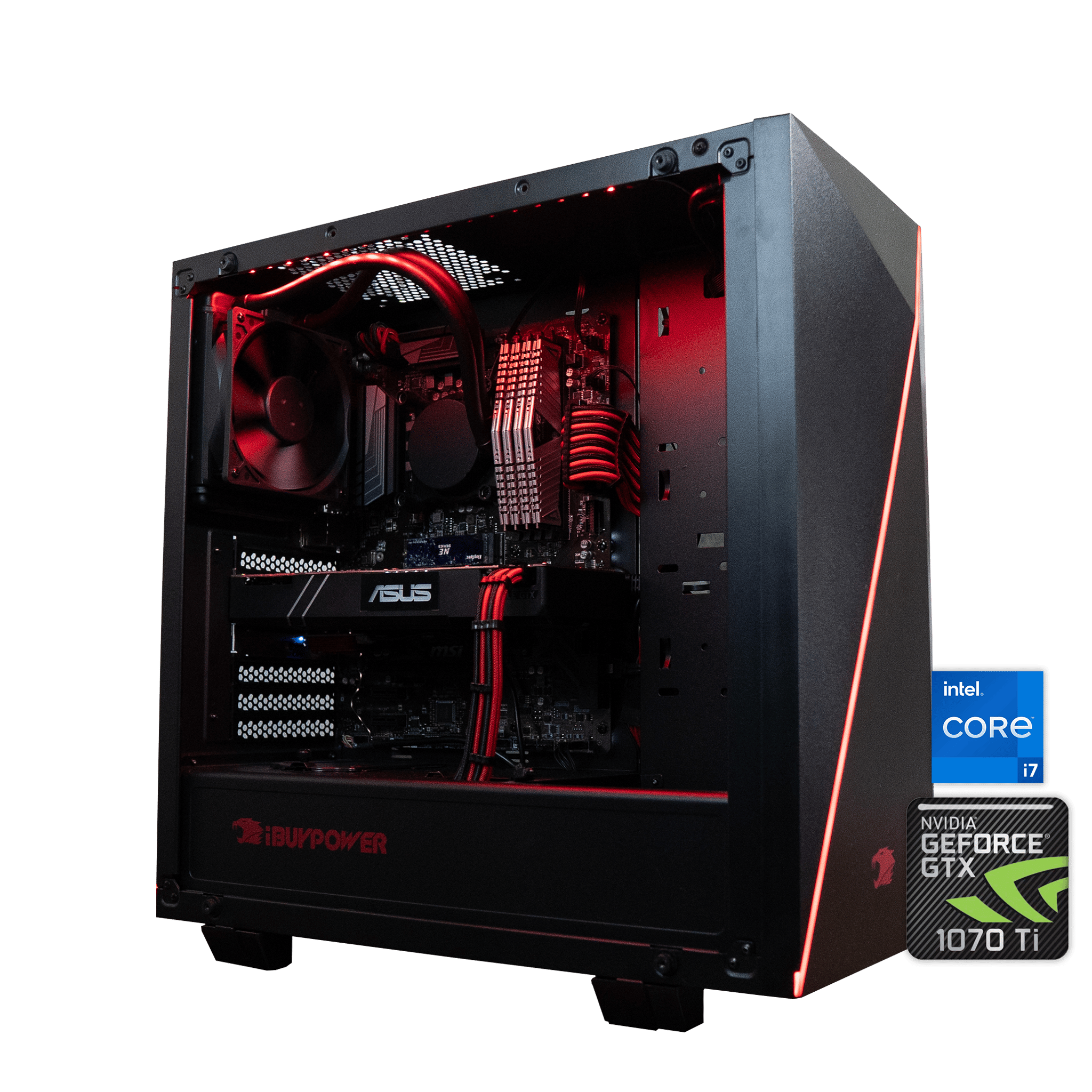 🩸🩸 | ASUS GTX 1070Ti 8GB | INTEL i7 8700K | 32GB RAM | 2TB | iBuyPower - Ruby Rocket
