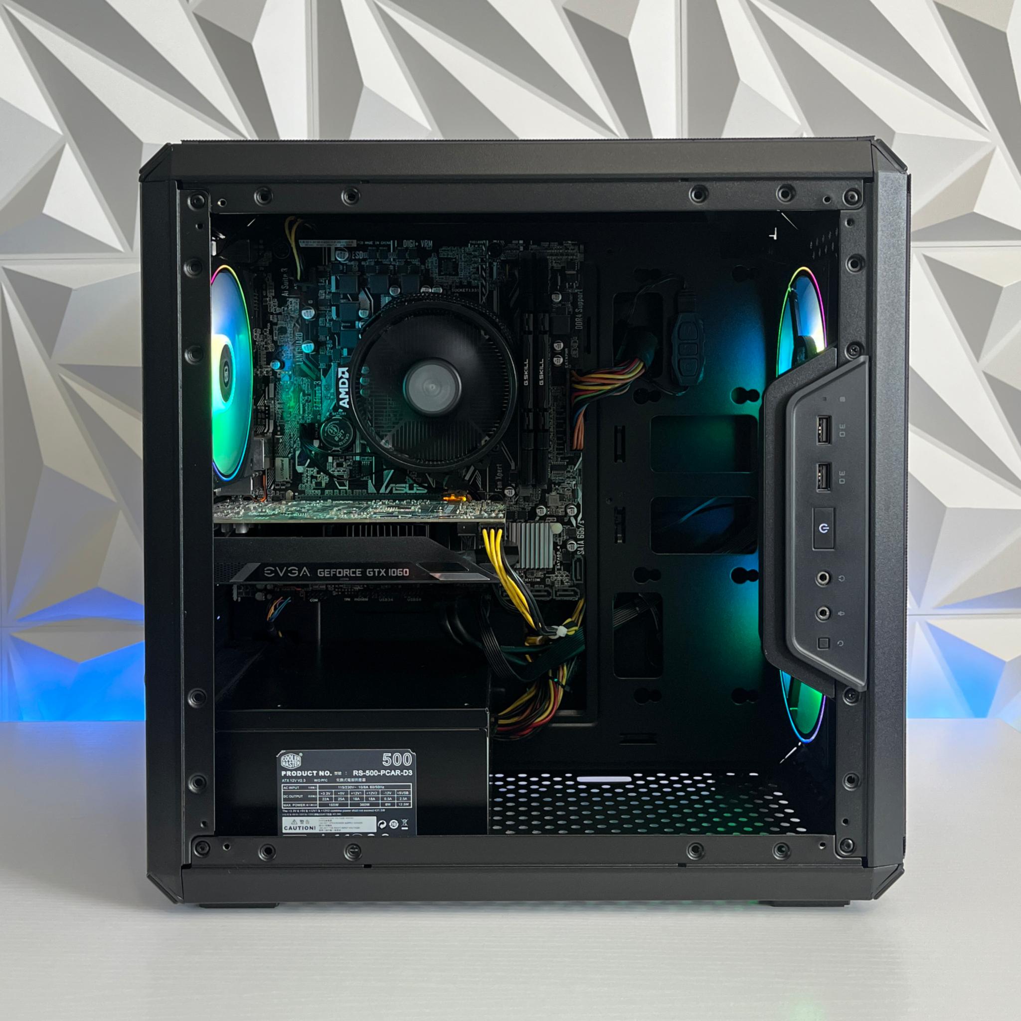 GTX 1060 6GB, Ryzen 5 2600X, 16GB RAM | Black RGB Gaming Computer/PC
