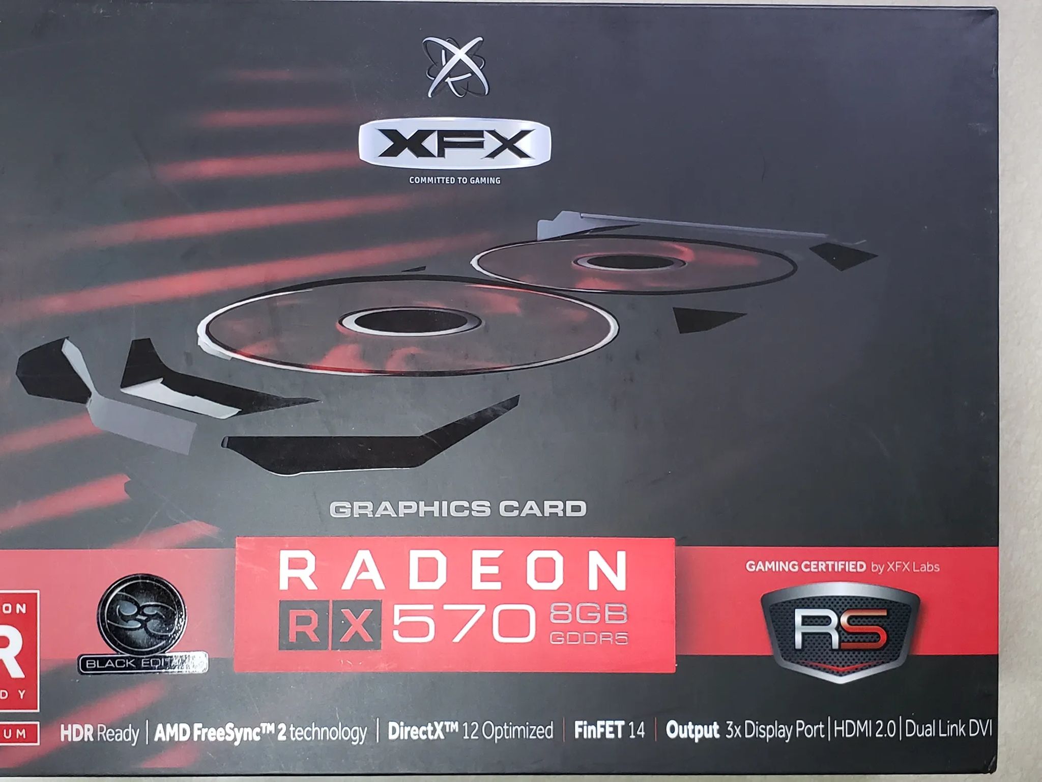 XFX RX 570 graphics card with 8gb memory
