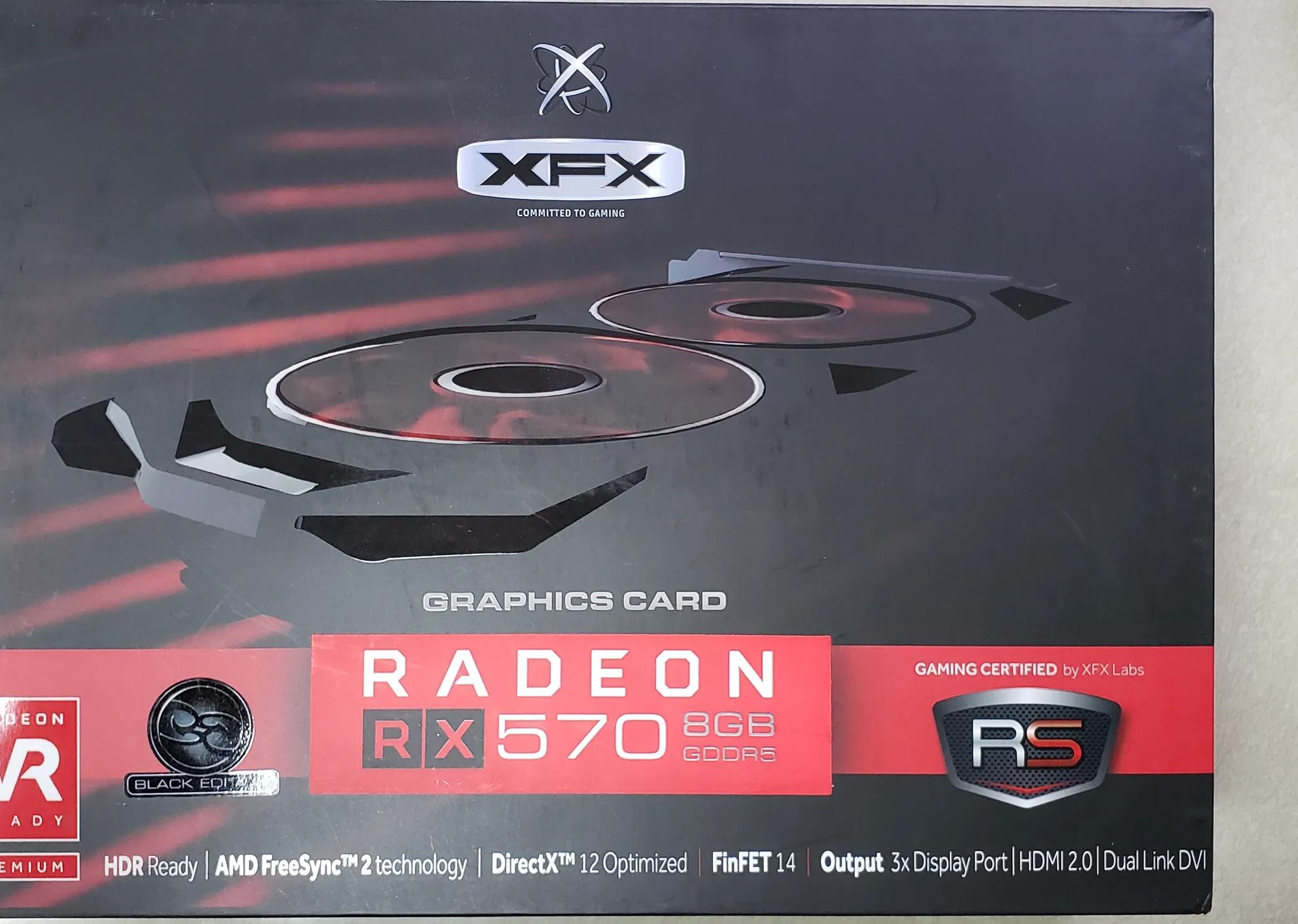 XFX RX 570 graphics card with 8gb memory