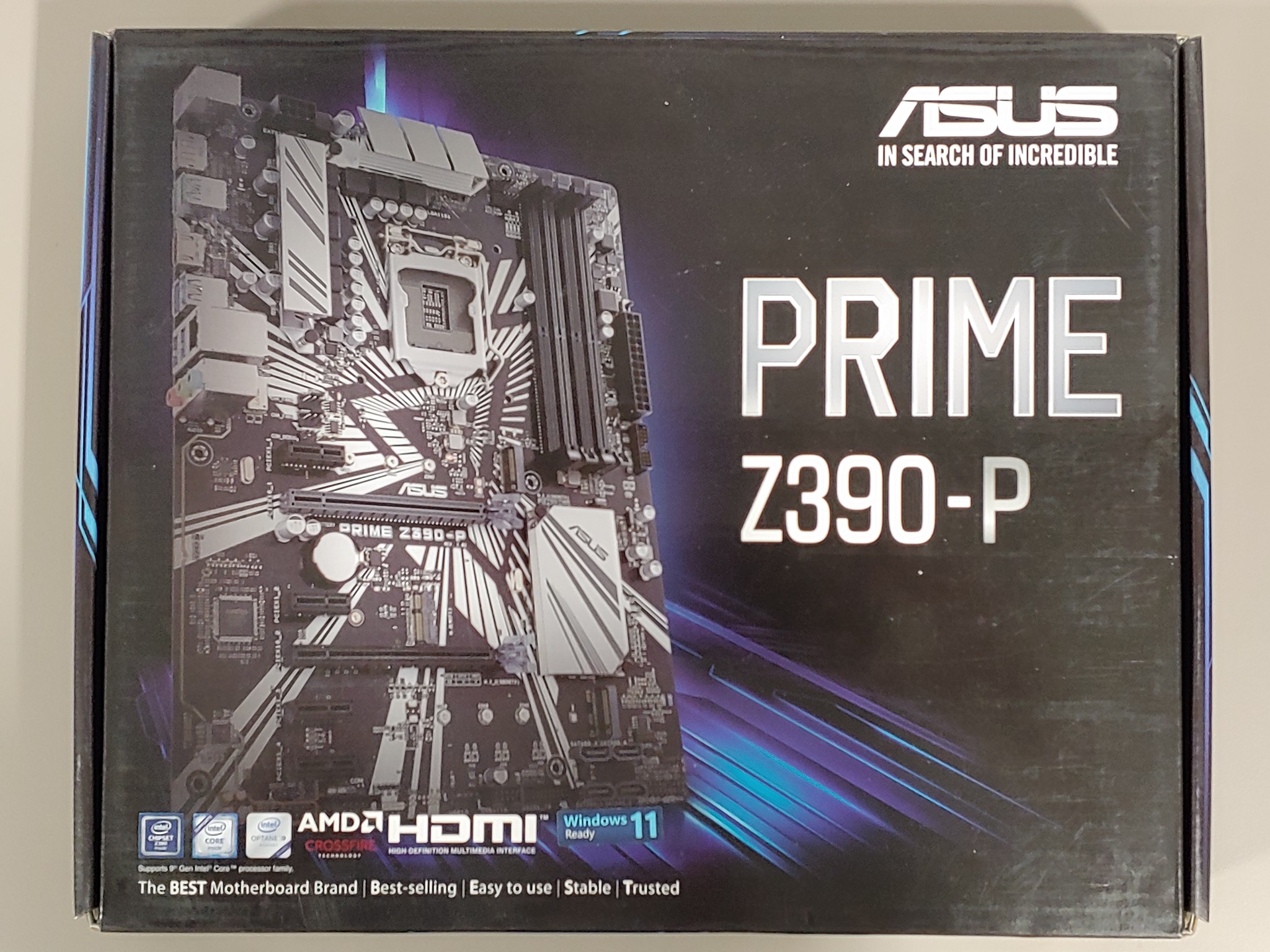 ASUS PRIME Z390-P ATX motherboard combo, tested and verified working before listing.