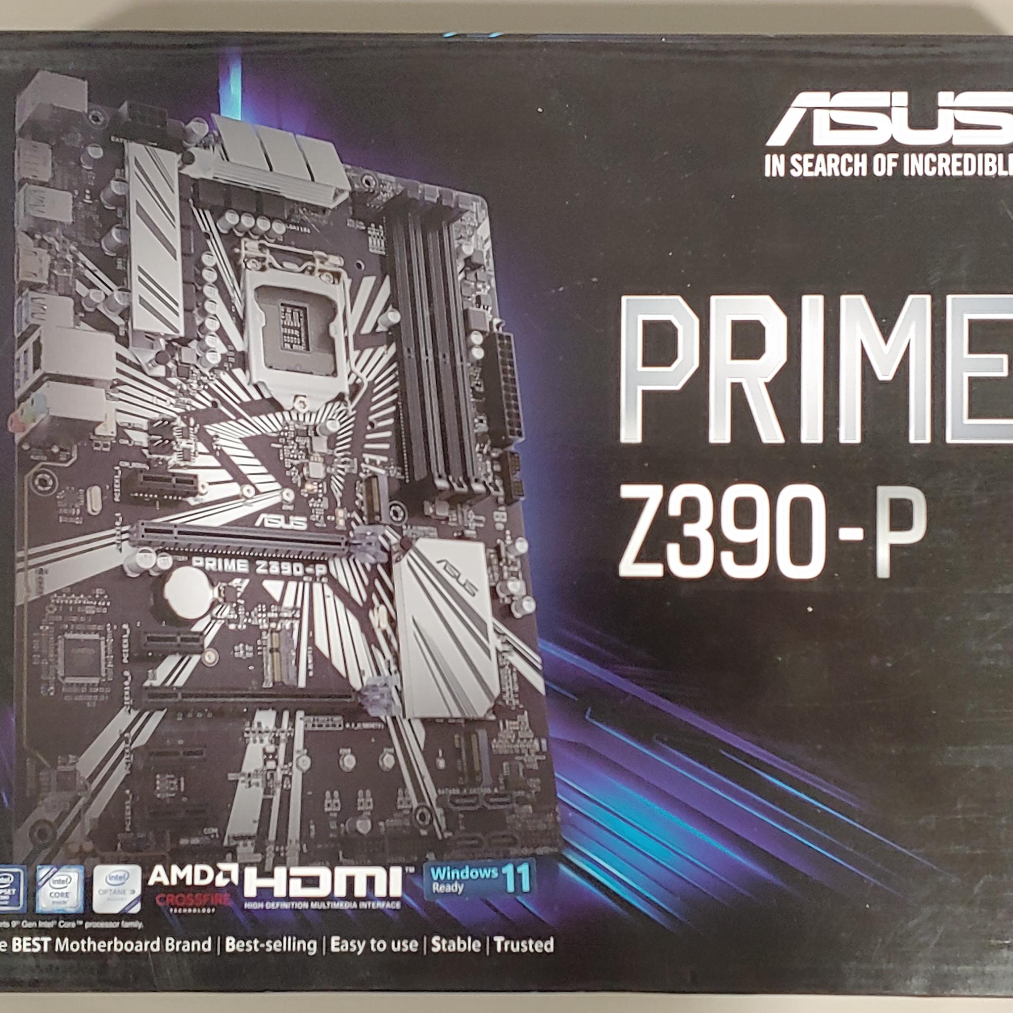 ASUS PRIME Z390-P ATX motherboard combo, tested and verified working before listing.