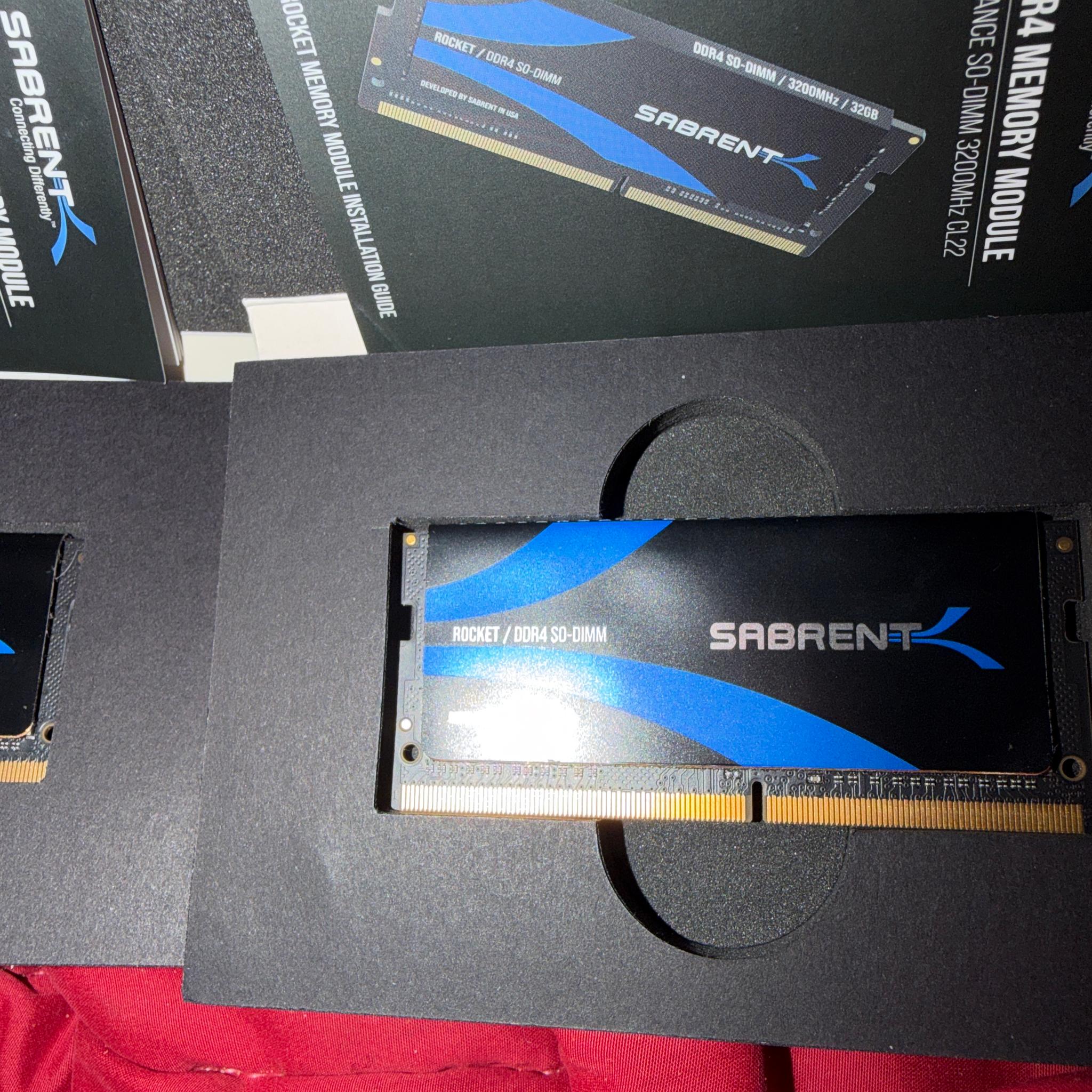 DDR4 32GB 3200 RAM Sabrent Dual Channel Sodimm