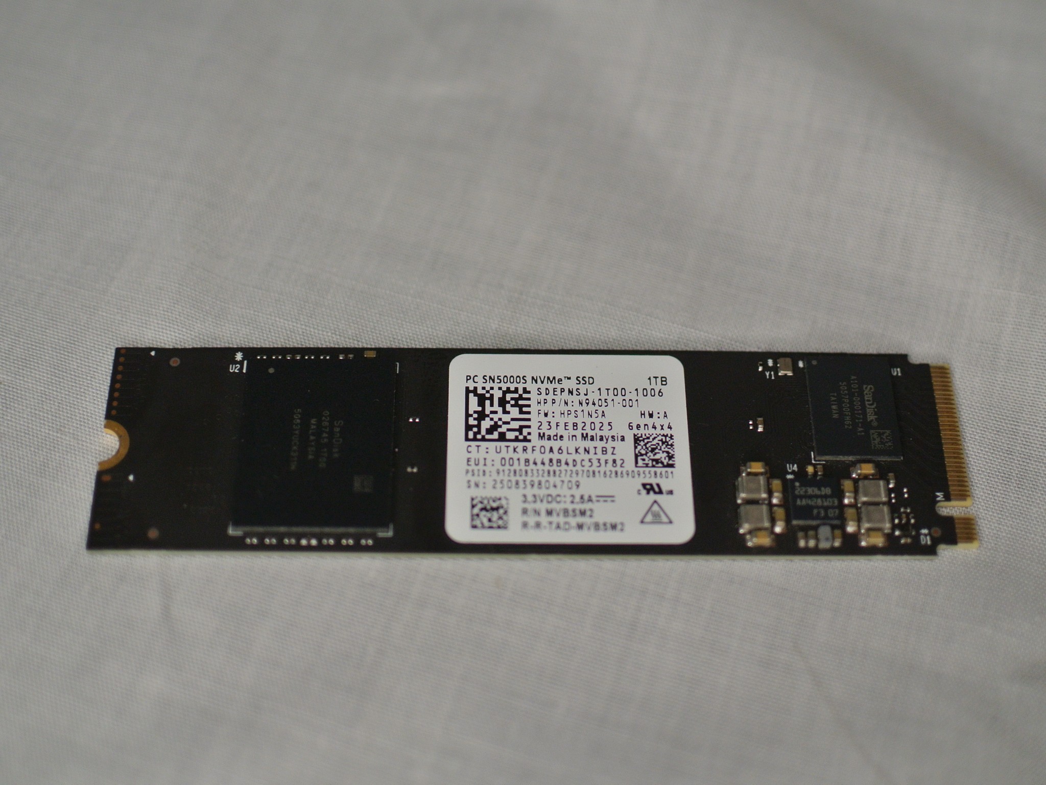 SanDisk PC SN5000S 1TB Gen 4 NVME M.2 SSD