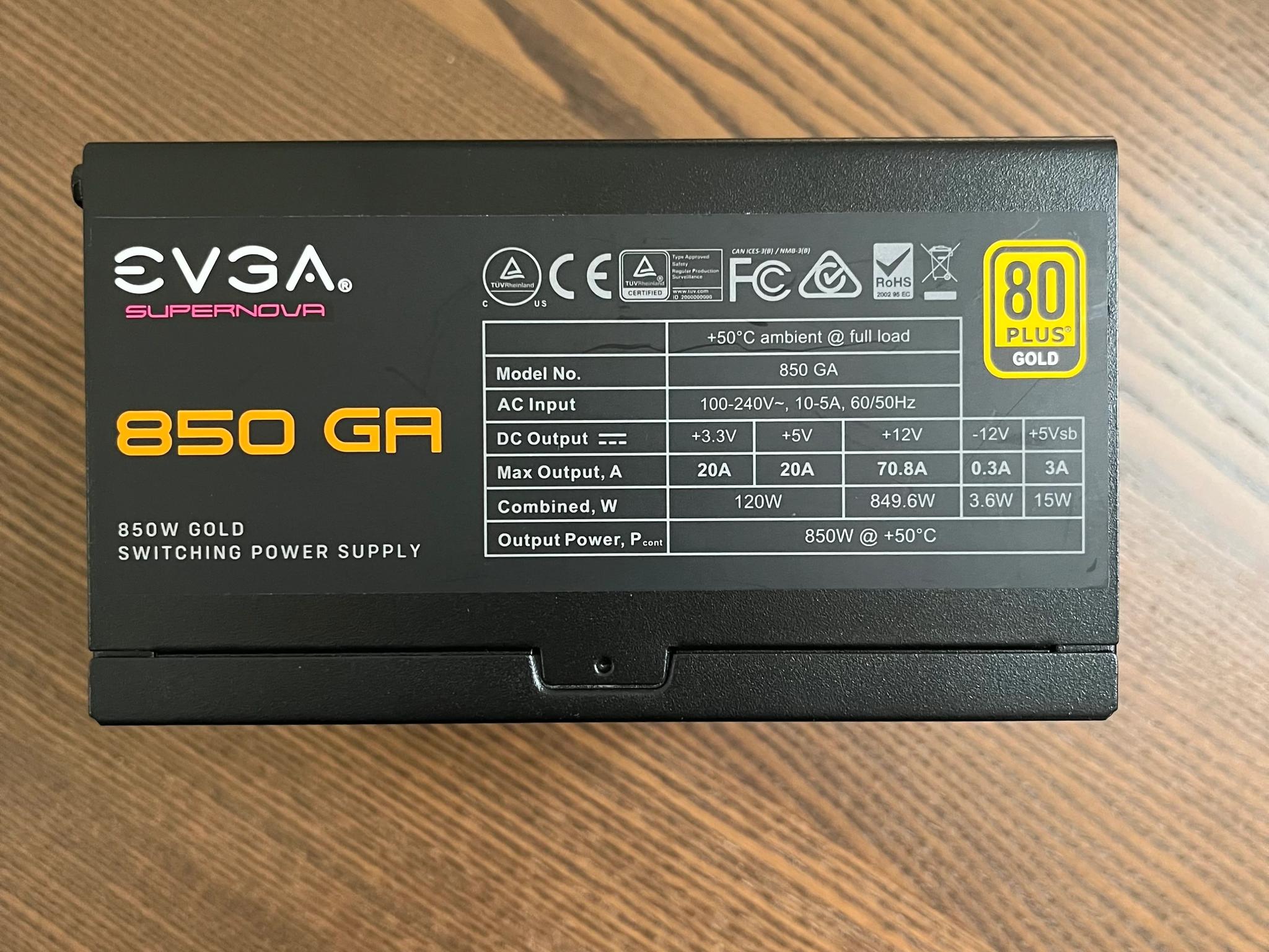 EVGA Supernova 850 GA, Used, Fully Functioning; See Description