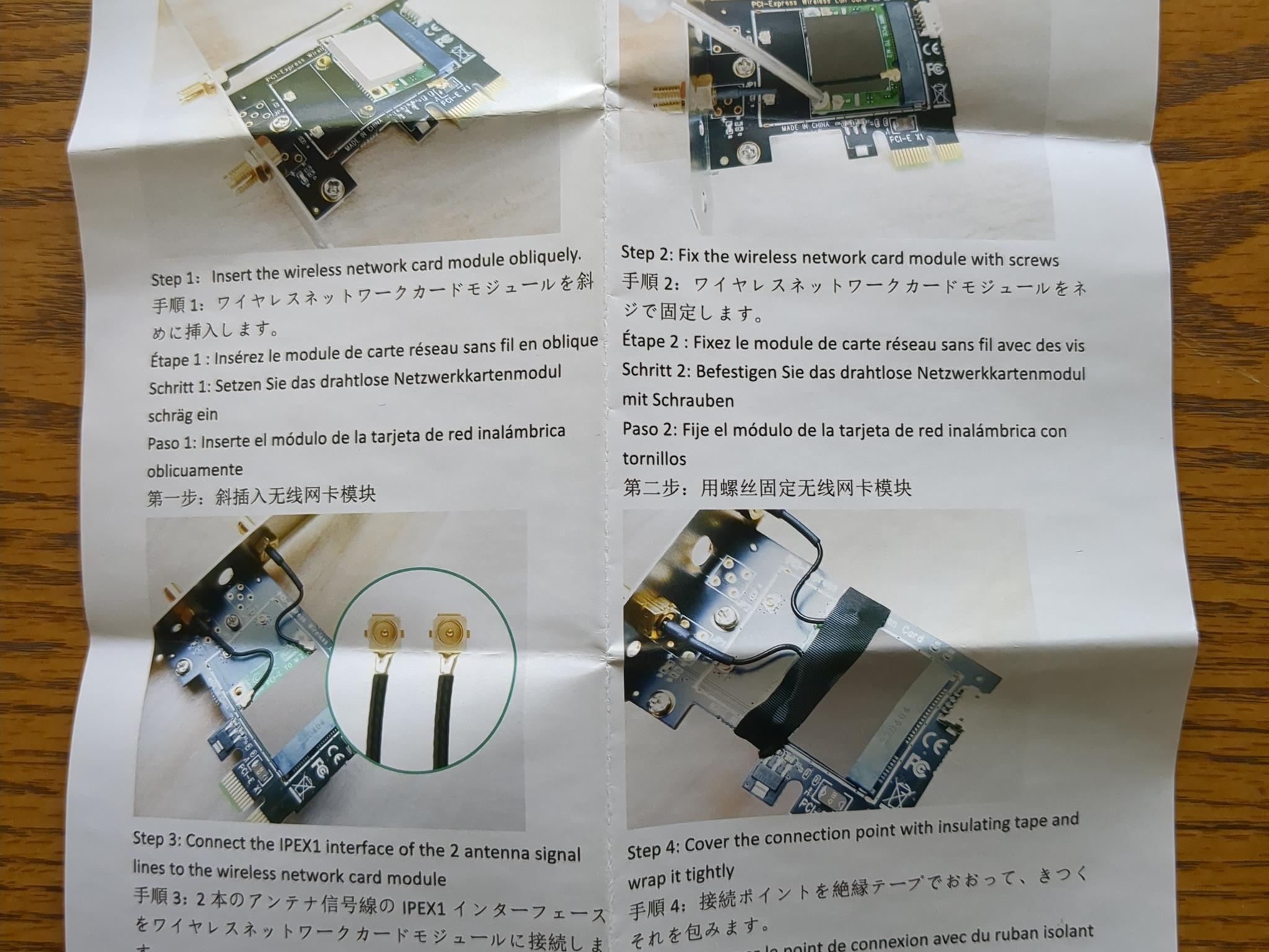 Glotrends Wifi & Bluetooth Mini PCI to PCI expansion card