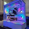 White Gaming PC • RX 9070 XT • Intel Core Ultra 7 265K • 32GB DDR5 • 1TB M.2 • TRYX Holo 360MM