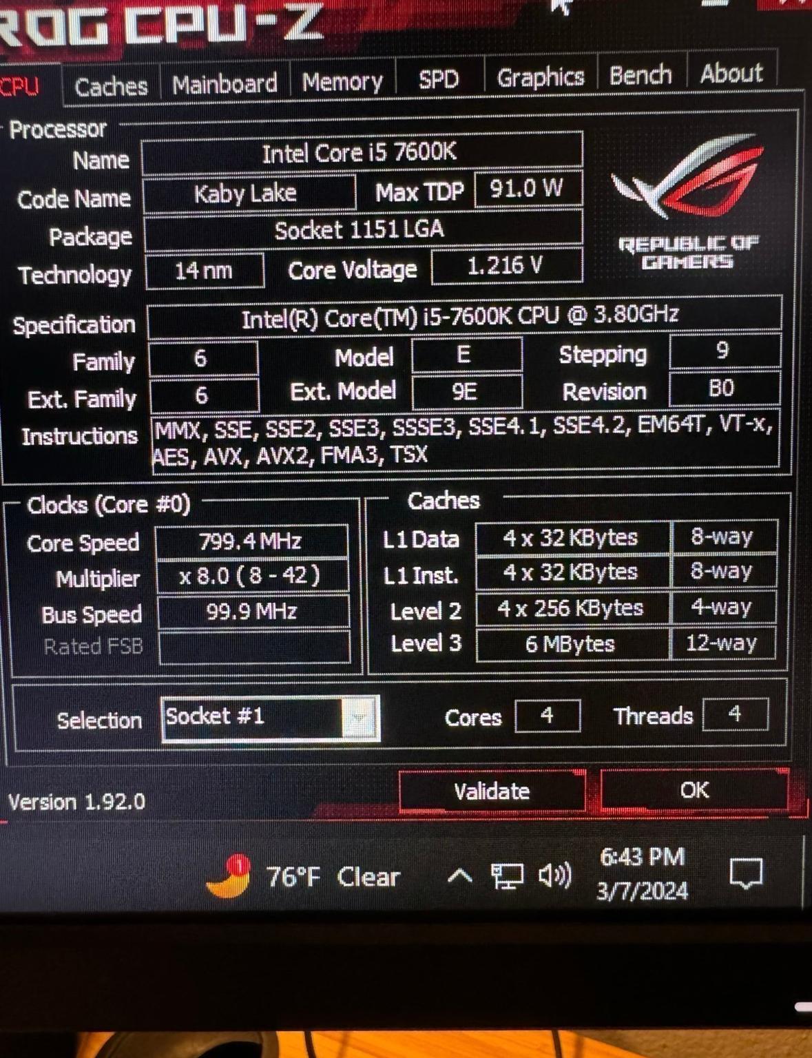Intel Core i5 7600k