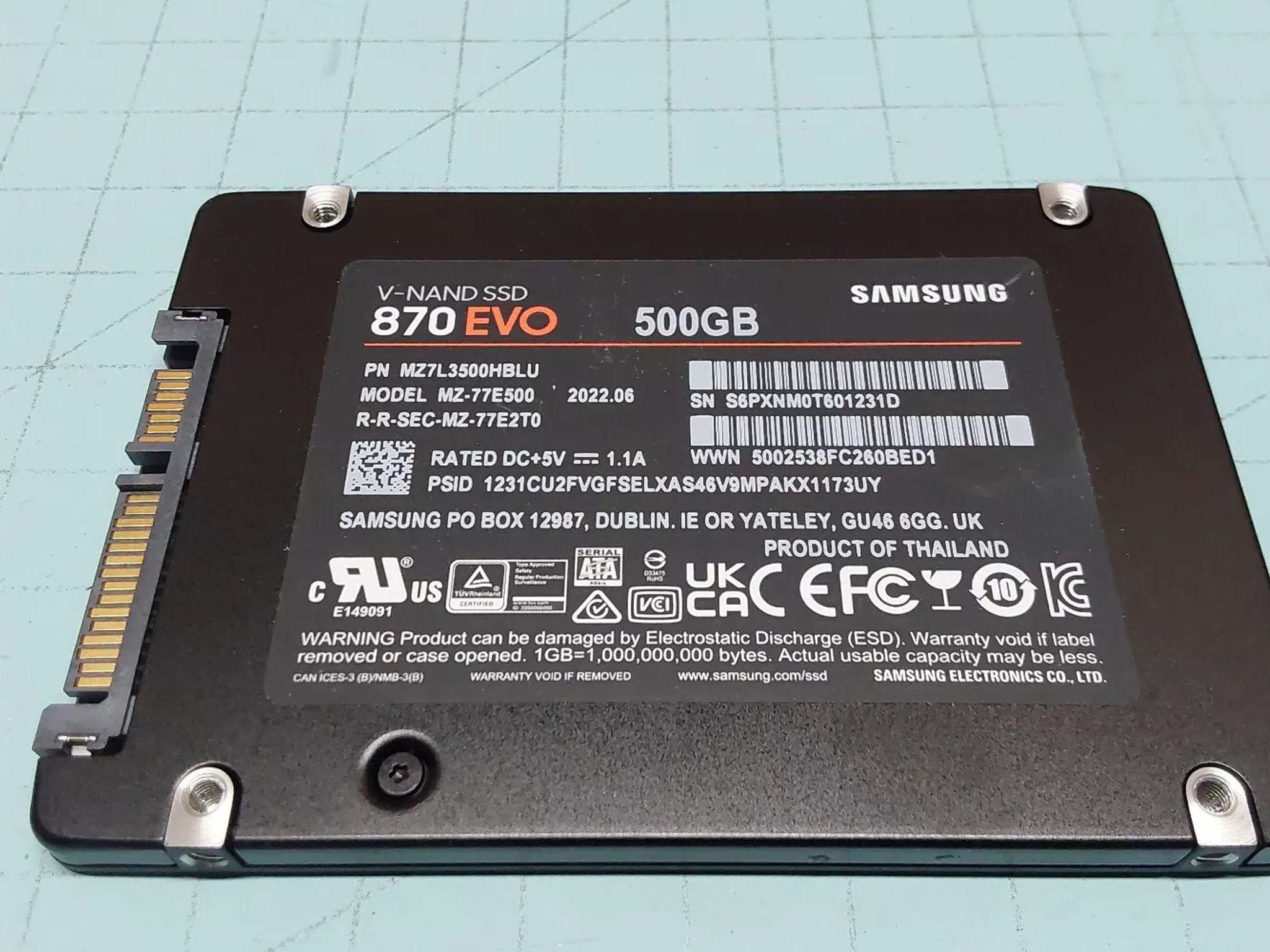 Samsung 870 Evo 500GB 2.5" SSD