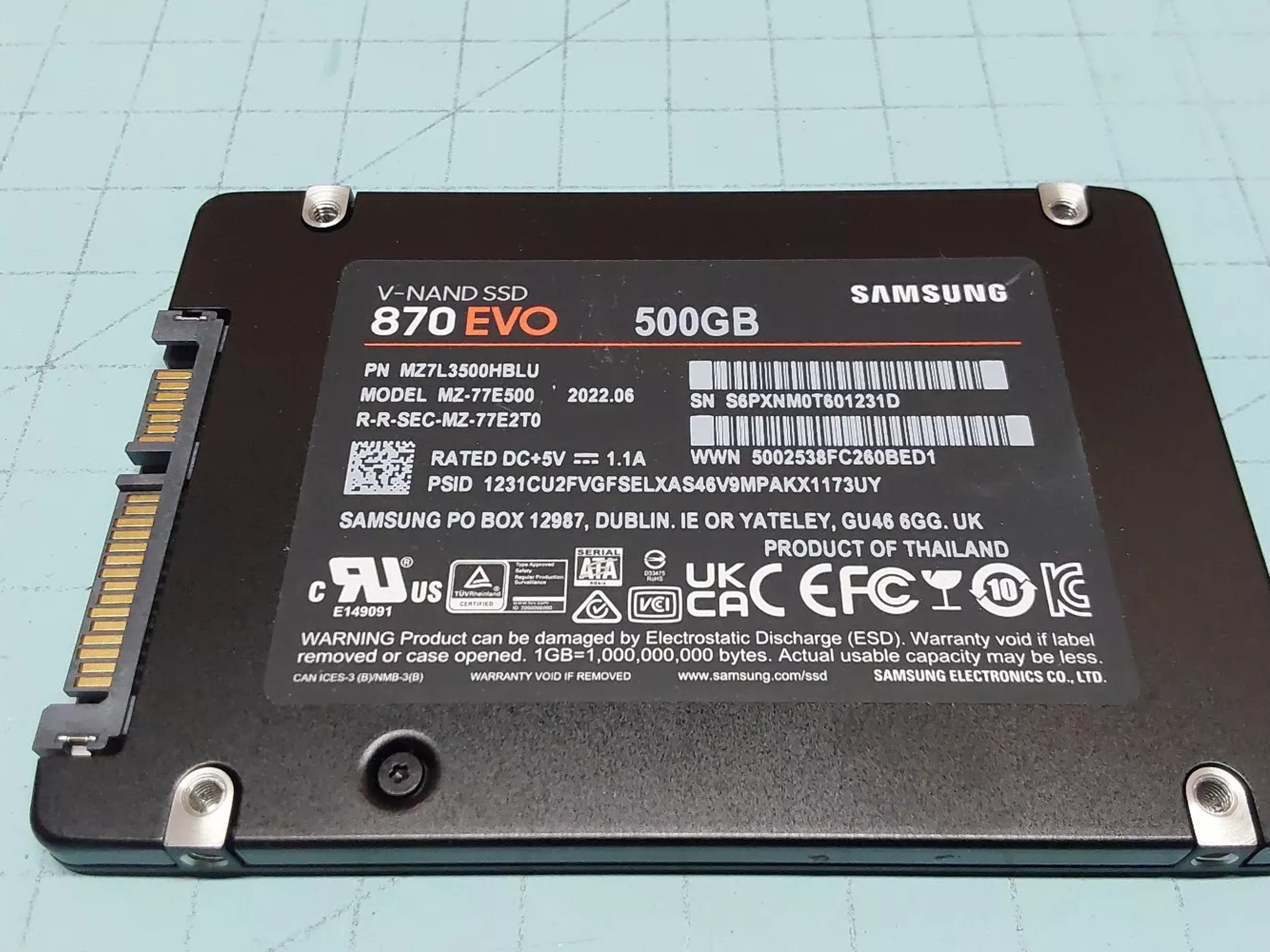 Samsung 870 Evo 500GB 2.5" SSD