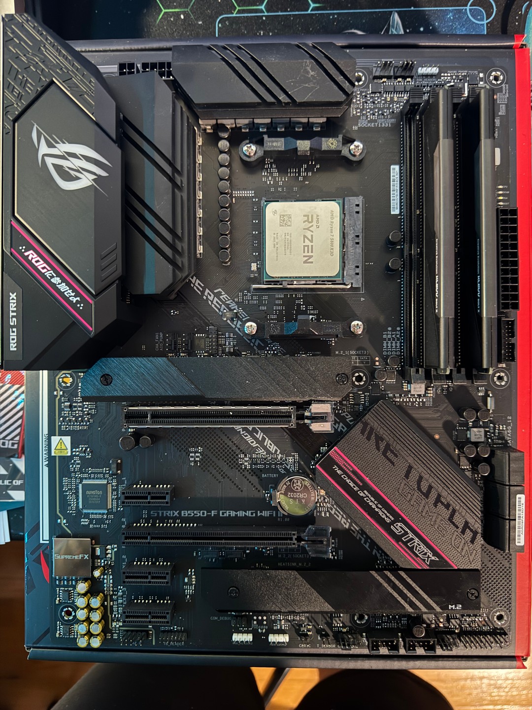 Ryzen 7 5800X3D, Asus ROG Strix B550-F Gaming WiFi 2, and 32 GB