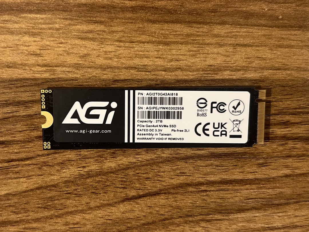 2TB Gen 4.0x4.0 NVMe SSD AGI AI818 100% Health | Jawa