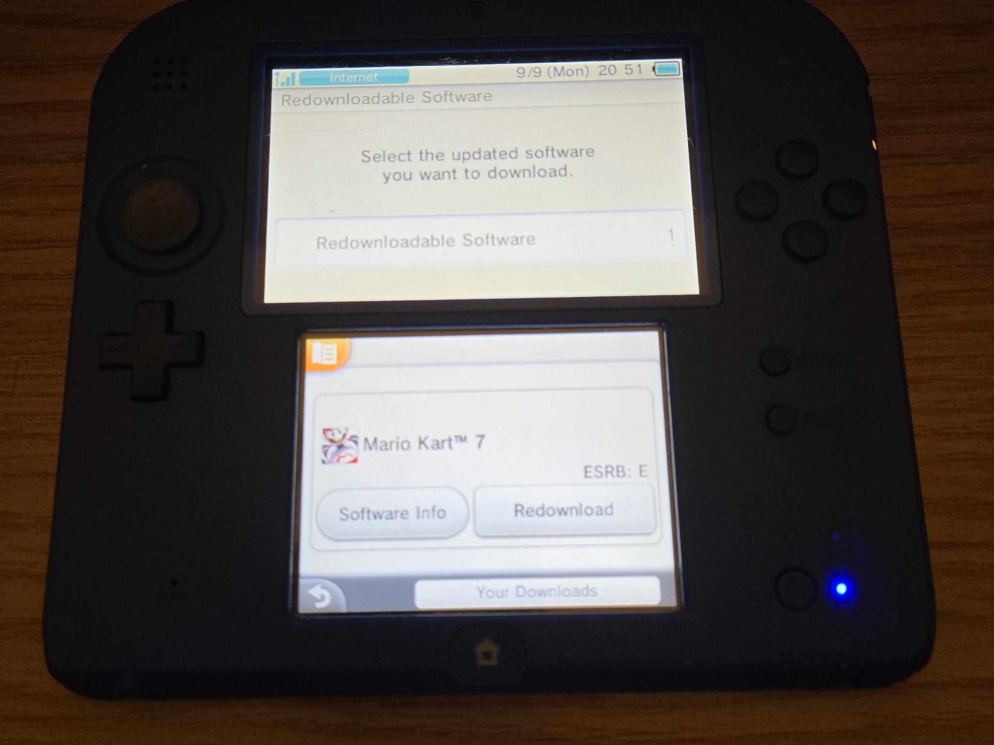 CUSTOM RENEWED Nintendo 2DS Blue/Black Handheld Console w/Multiple Games