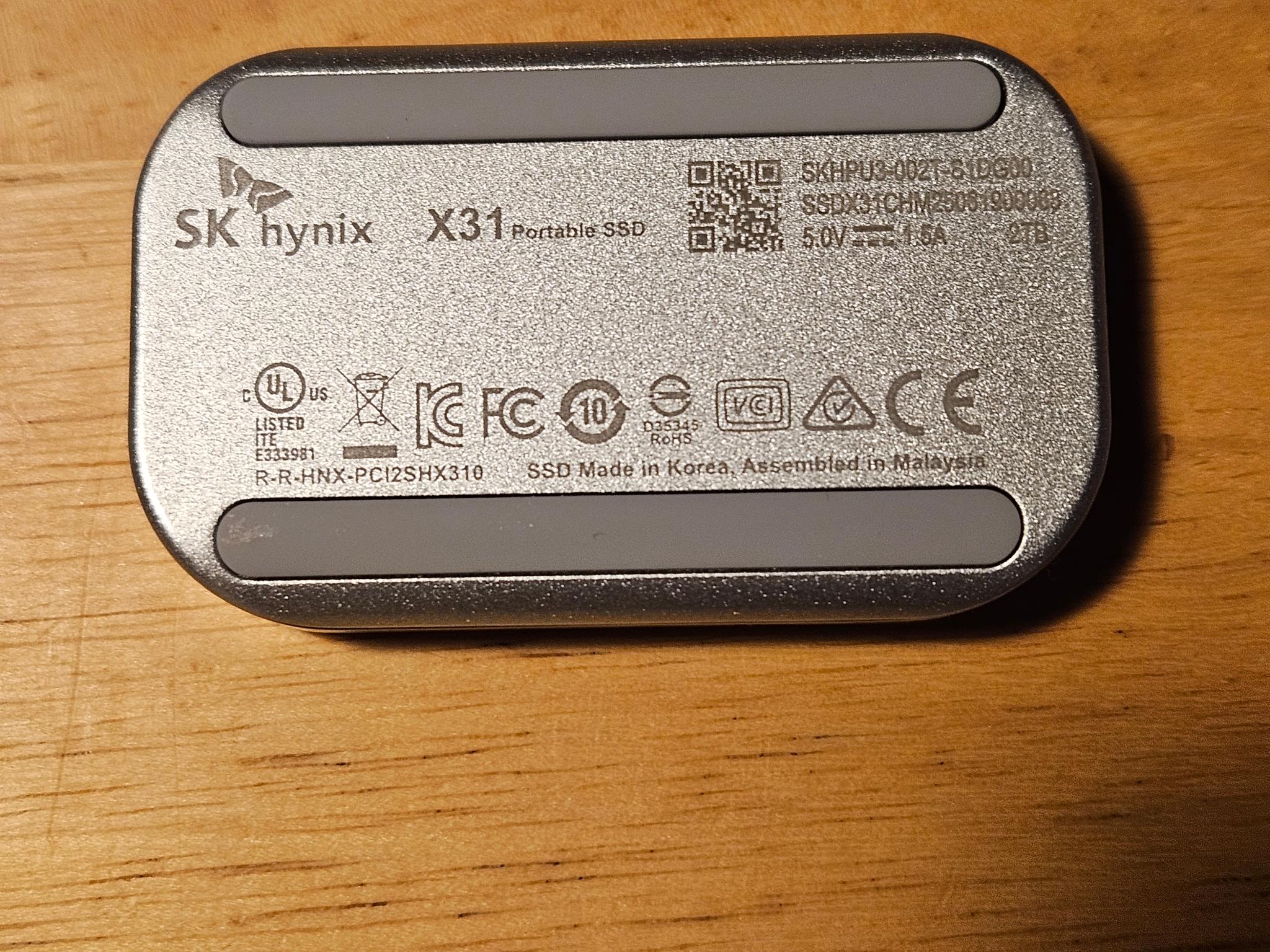 Sk hynix Beetle X31 Portable 2TB SSD Grey with DRAM