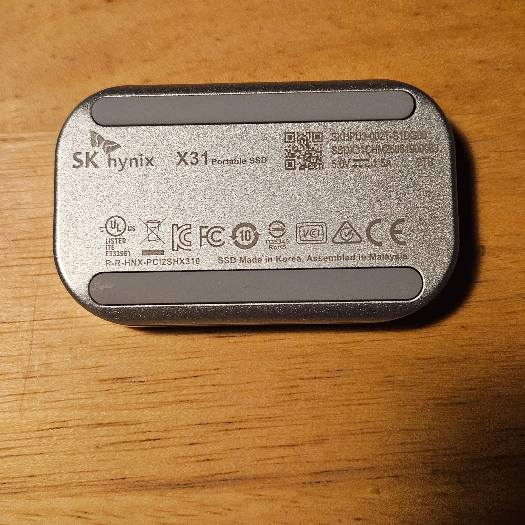Sk hynix Beetle X31 Portable 2TB SSD Grey with DRAM