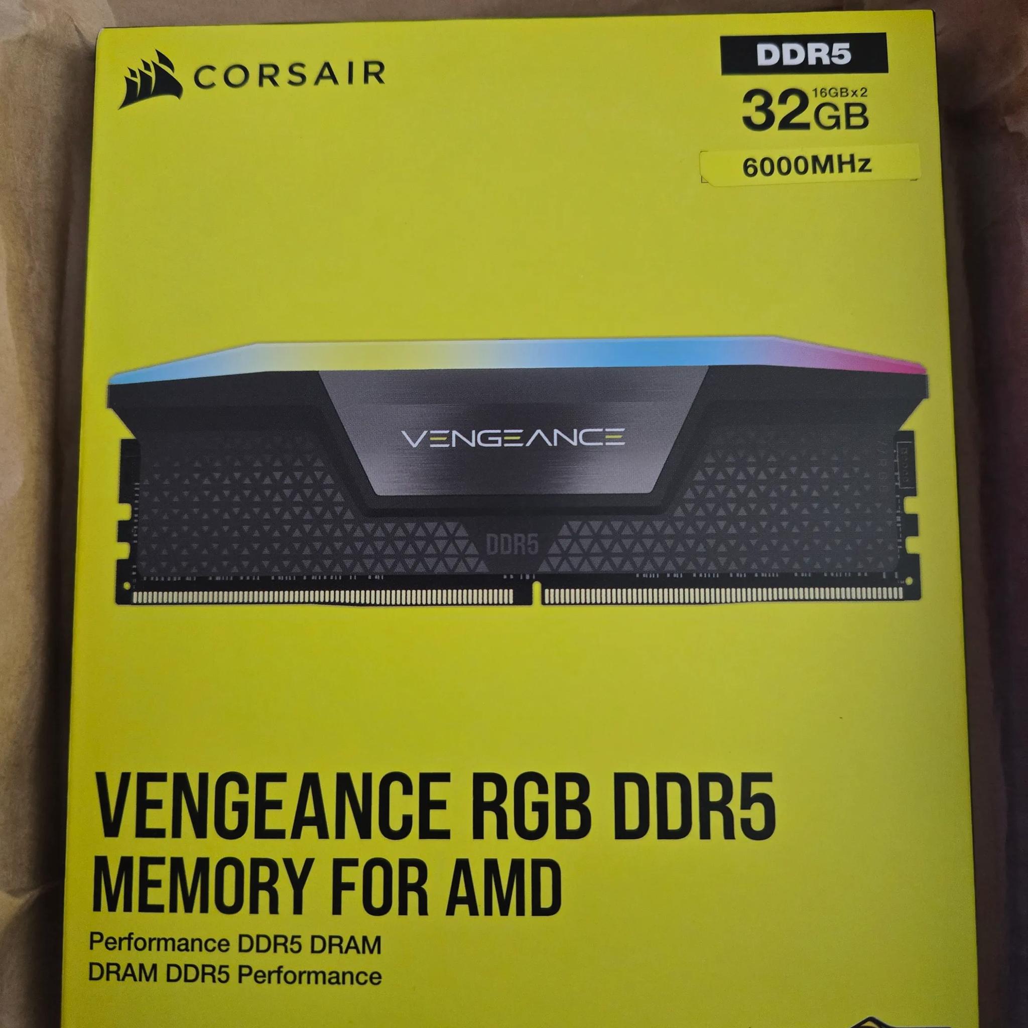 NEW-DDR5 CORSAIR VENGEANCE 6000MHZ 2*16GB. CMH32GX5M2B60000Z28