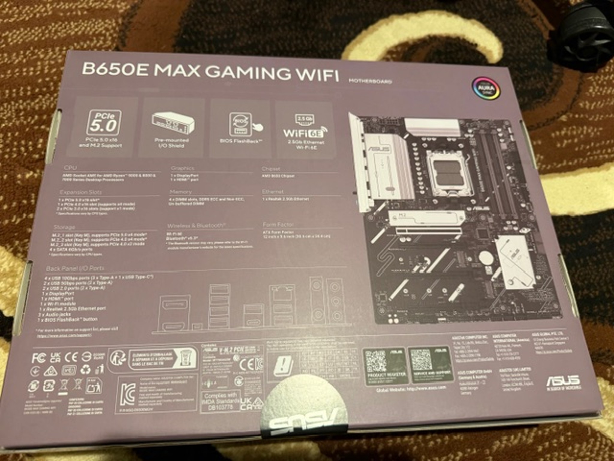 Brand New ASUS B650E MAX GAMING WIFI AMD AM5 ATX Motherboard