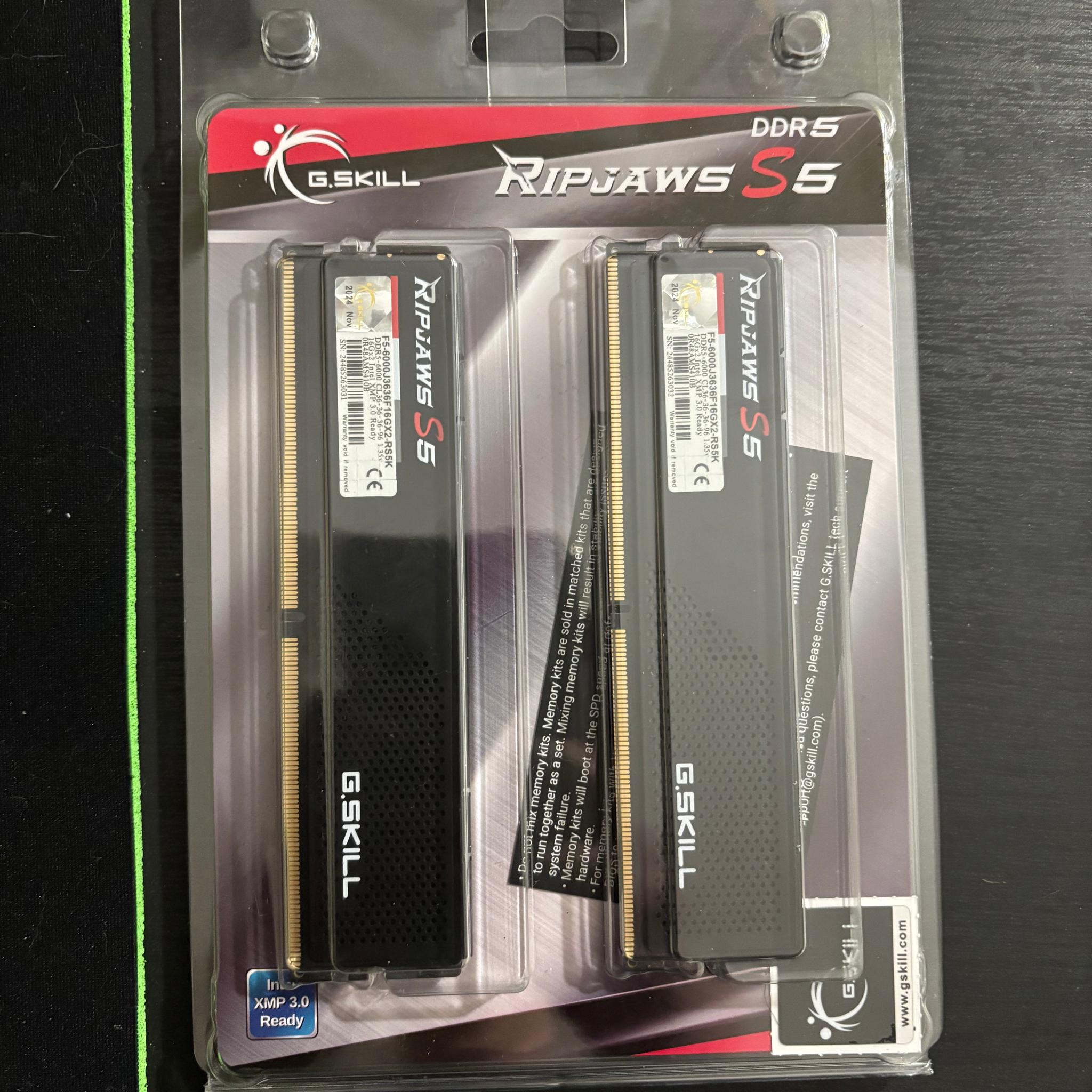 G.Skill Ripjaws 32GB (2x16GB) DDR5-6000 CL36
