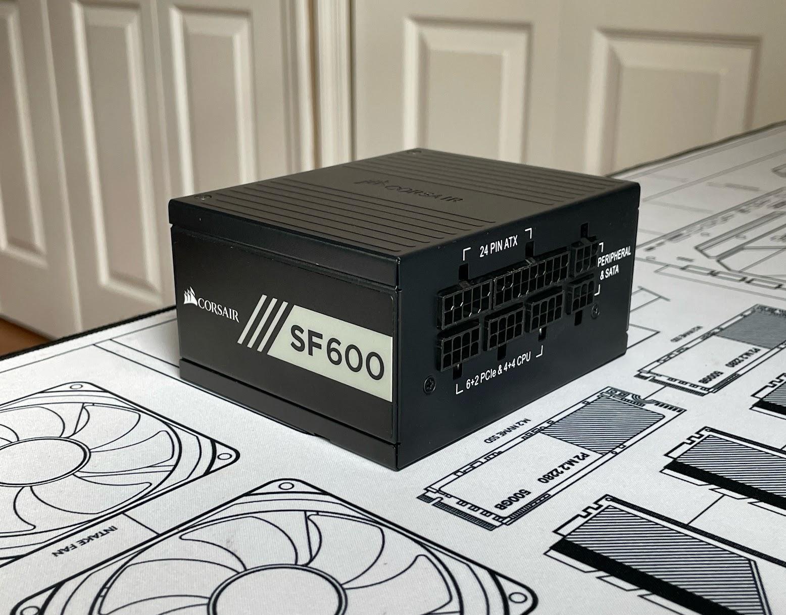 Corsair SF600 80+ Gold 600w SFX PSU Power Supply w/ All Original Cables