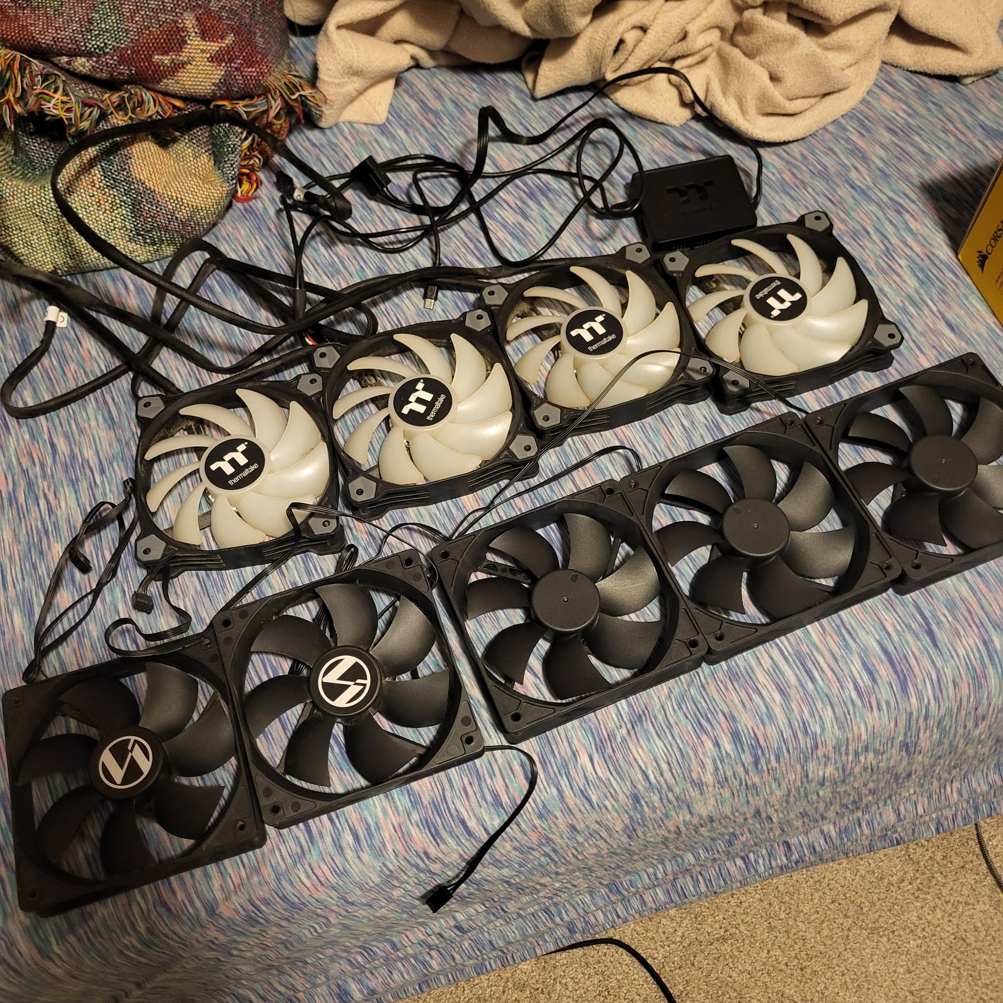 120mm rgb Thermaltake fans with controller