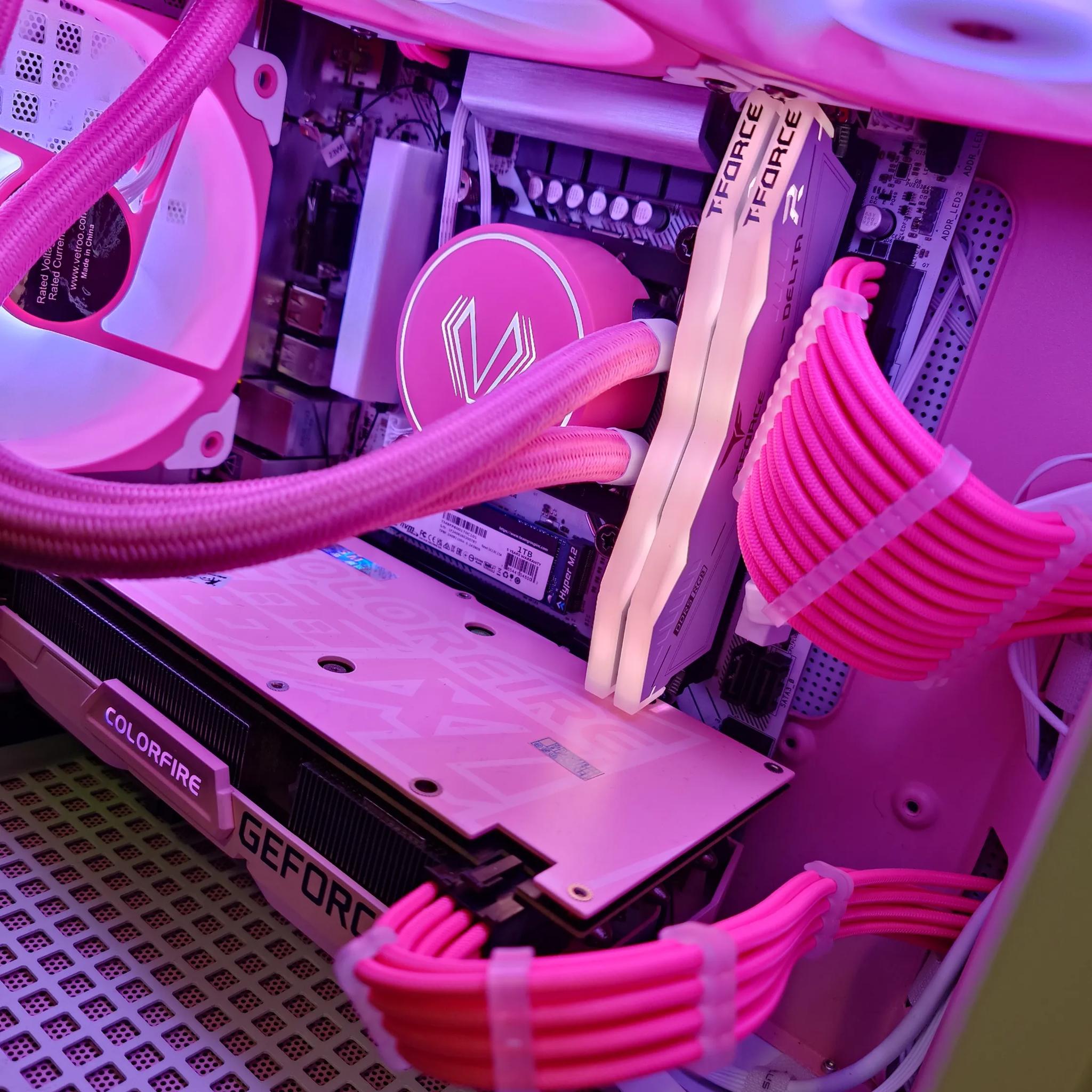 Slay 👑💅: Pink/White 1080P+ Gaming PC - i5 12400 / RTX 3060 12GB / 32GB DDR5 / 1TB NVME