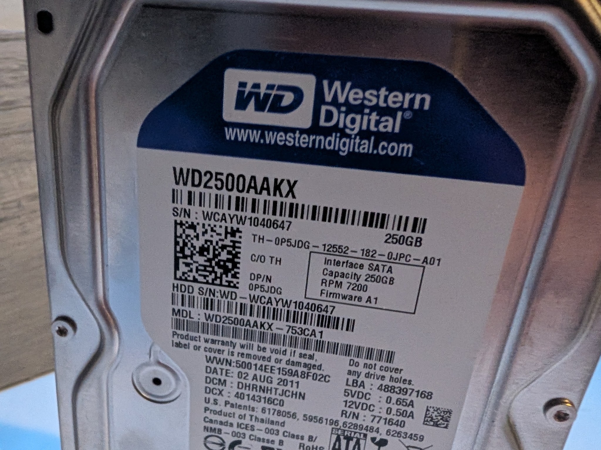 250 GB HDD