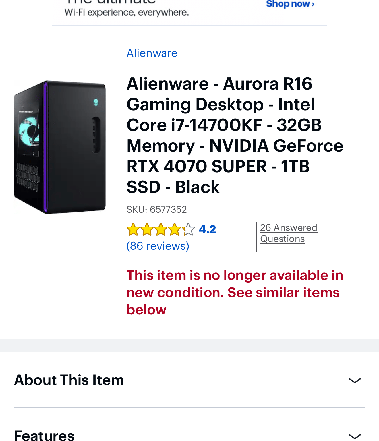Alienware Aurora R16 | RTX 4070 SUPER | Intel i7-14700KF | 32GB DDR5 | 1TB NVMe