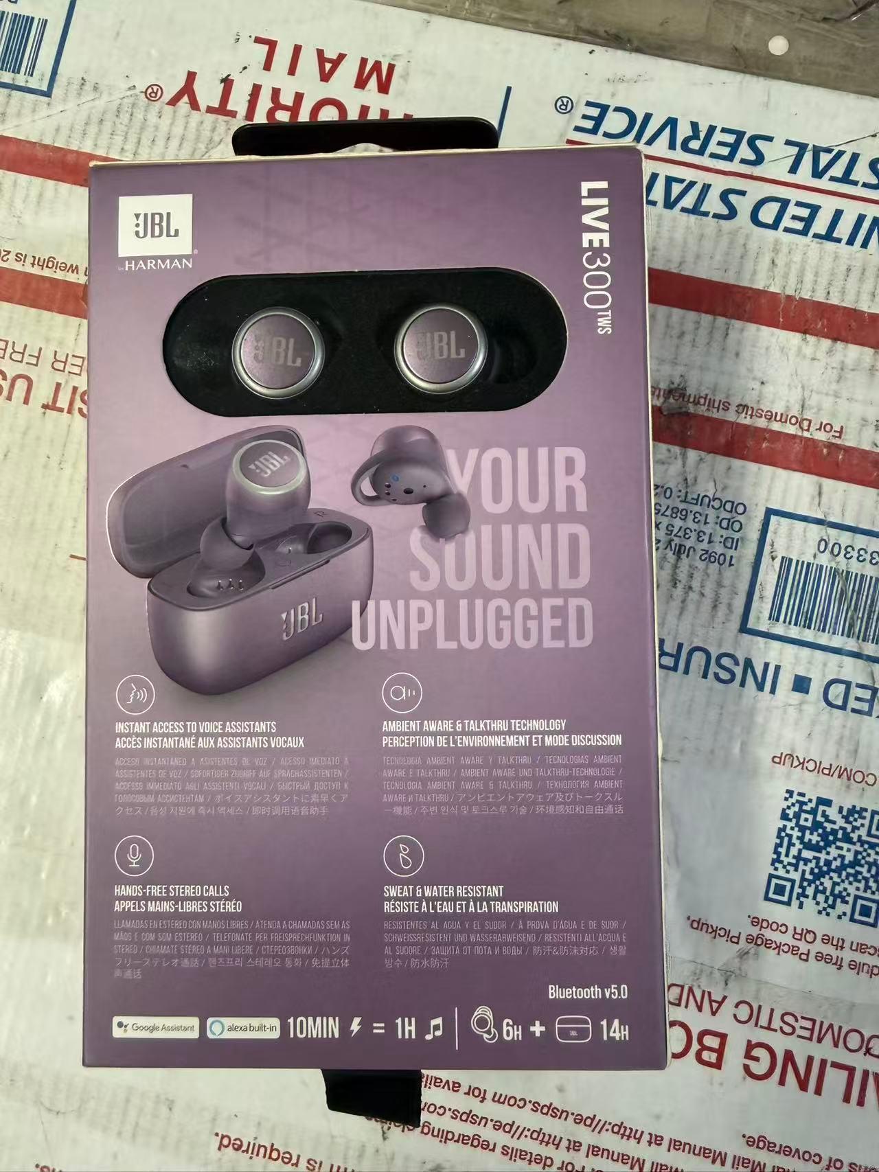 JBL Live 300TWS Truly Wireless In-Ear Headphones with Voice Assistant, Purple