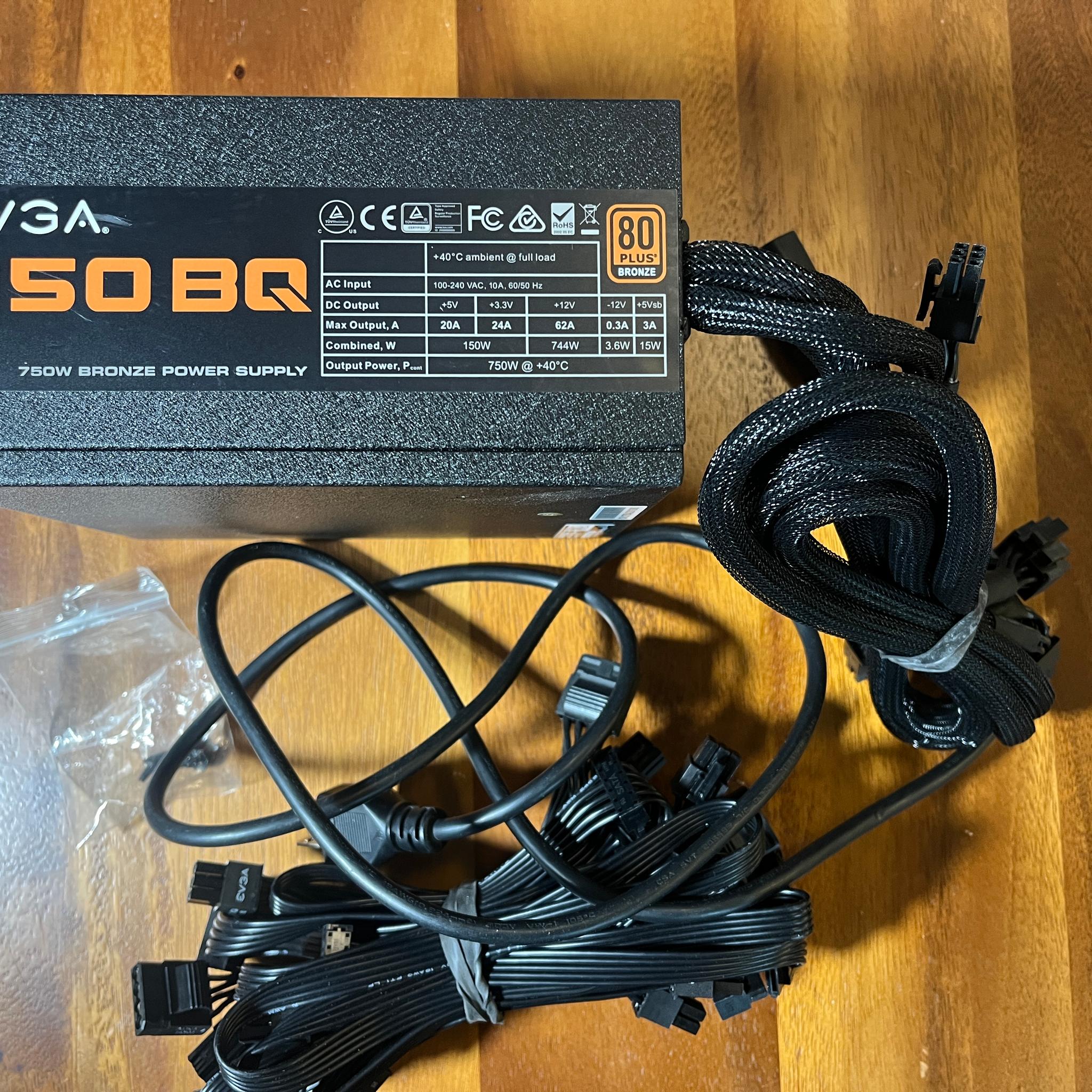 EVGA 750 BQ, 80+ BRONZE 750W Semi Modular,Power Supply 110-BQ-0750