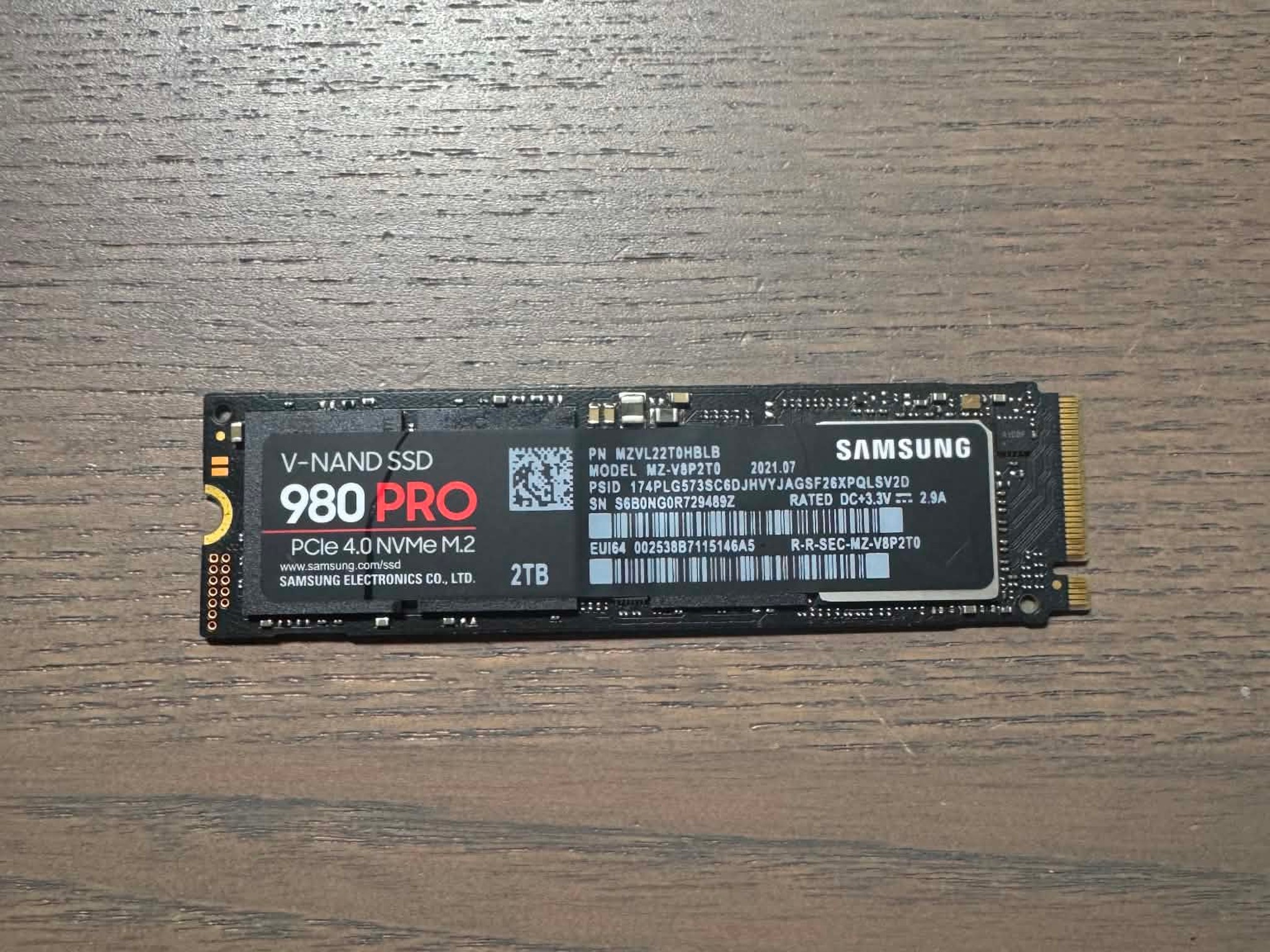 Samsung 980 PRO 2TB M.2 2280 NVMe PCIe 4.0 Internal SSD MZ-V8P2T0