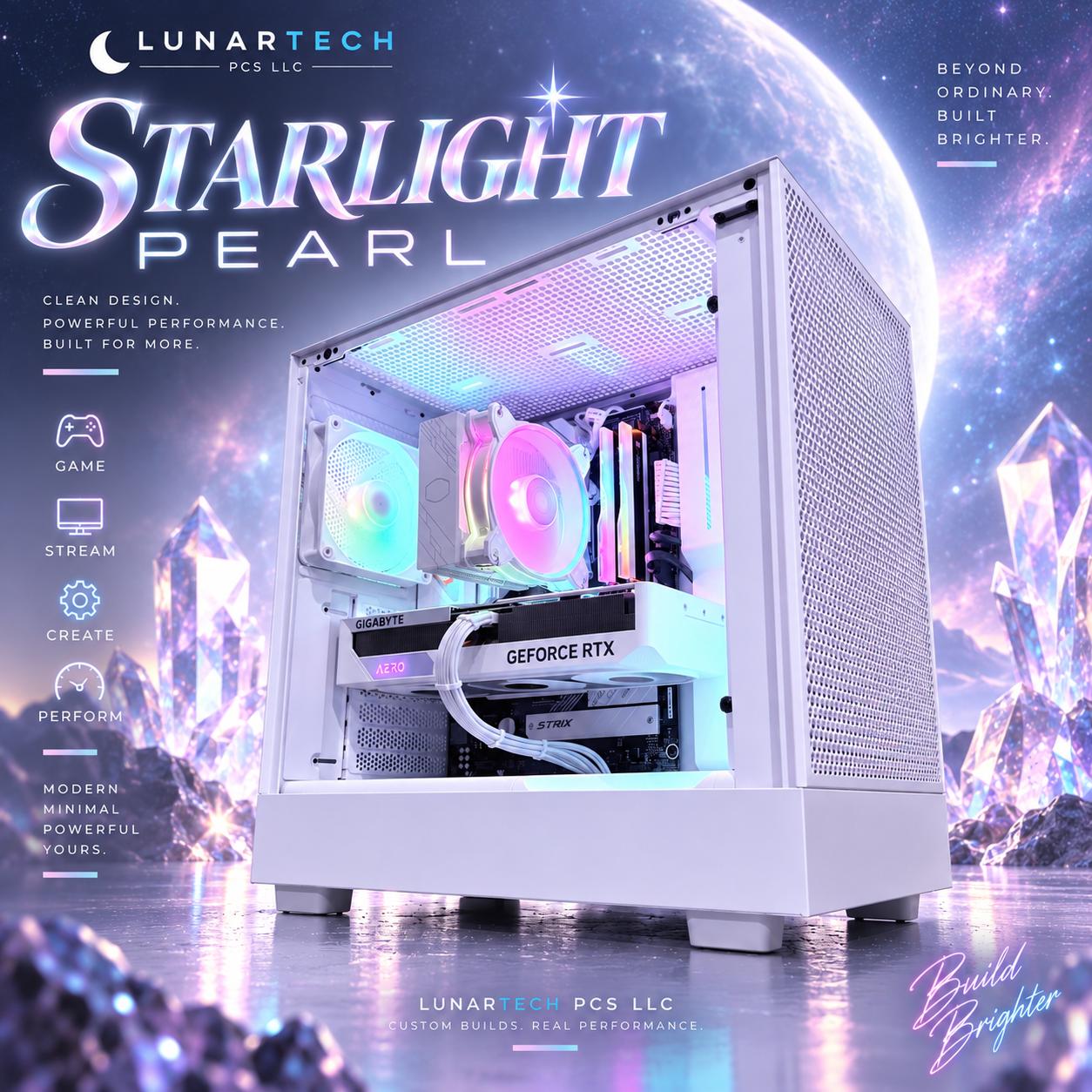 🌈"Starlight Pearl"⚪️| 1440p Gaming | RTX 4070 Super | Ryzen 7 7700 | 32GB DDR5 | 3TB Storage