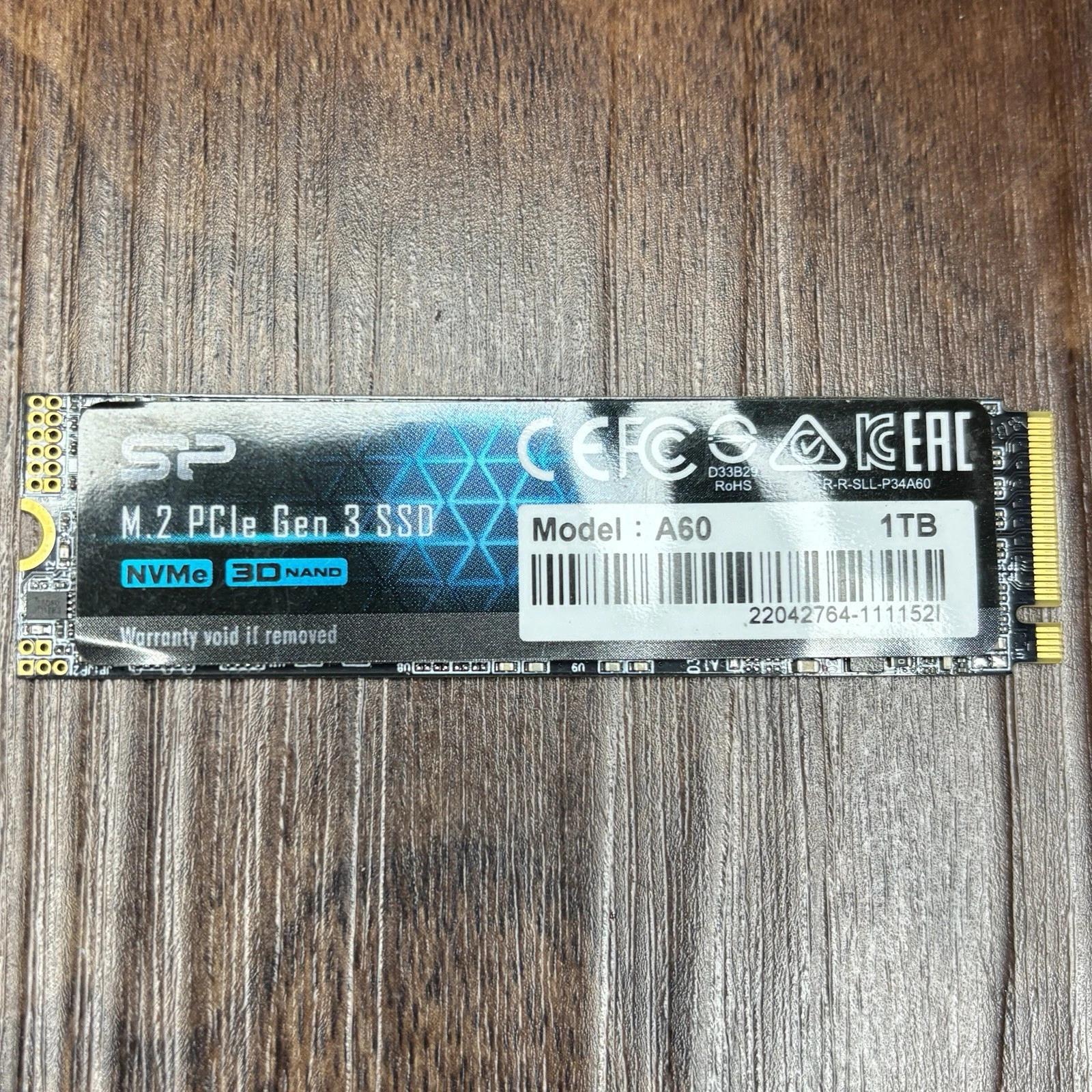 Silicon Power P34A60 1TB M.2 2280 NVMe PCIe Gen3x4 3D NAND SSD
