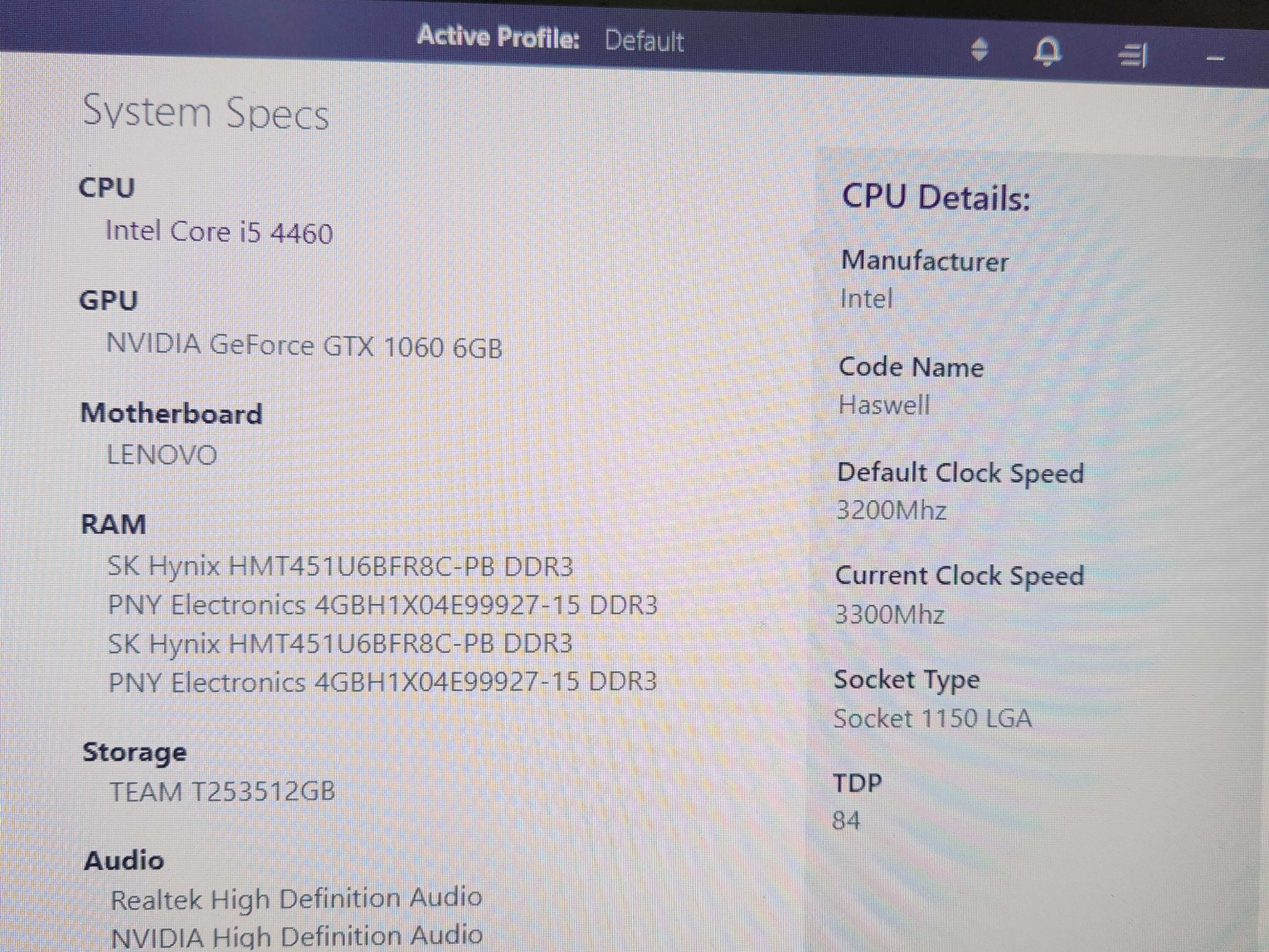 JT-1 | i5-4460 | GTX 1060 | 16GB RAM | 512GB SSD | Wi-Fi | Windows 10 Home