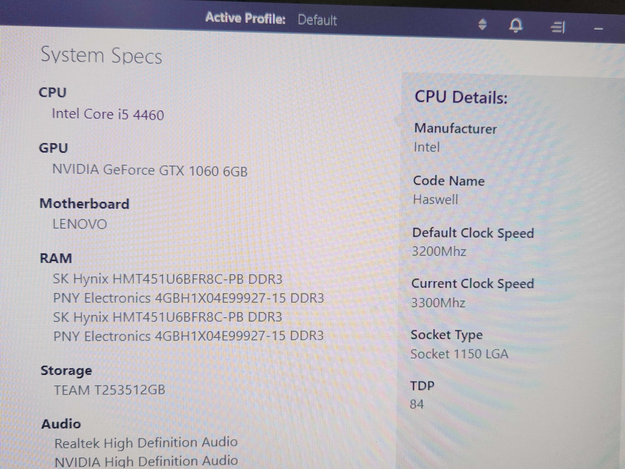 JT-1 | i5-4460 | GTX 1060 | 16GB RAM | 512GB SSD | Wi-Fi | Windows 10 Home