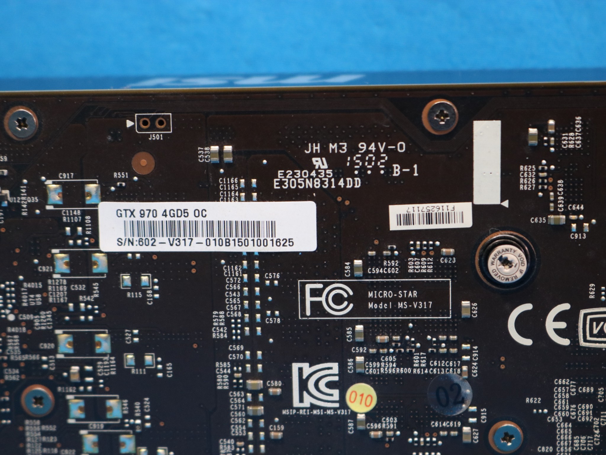 MSI NVIDIA GeForce GTX 970 OC 4GB GDDR5 PCIe 3.0 x16 Desktop GPU MS-V317 VER: 2.0